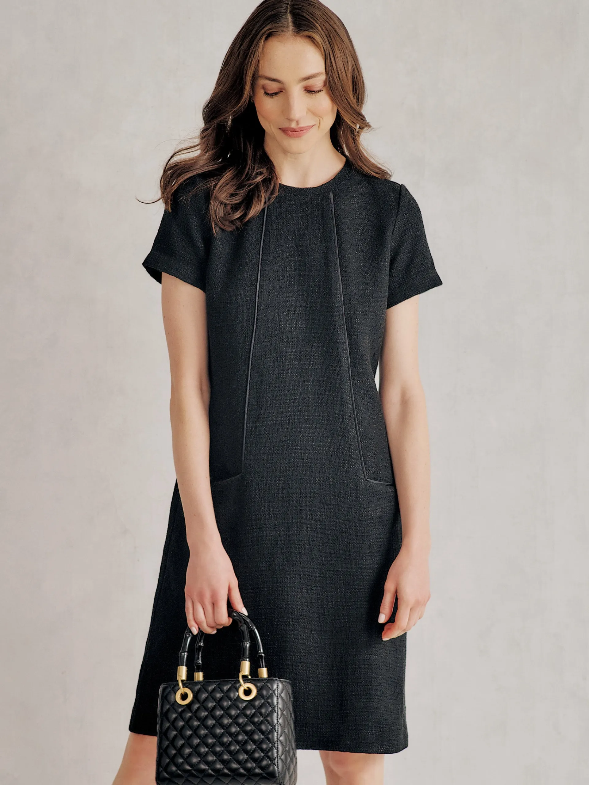 J.McLaughlin Ada Tweed Dress Black Hot