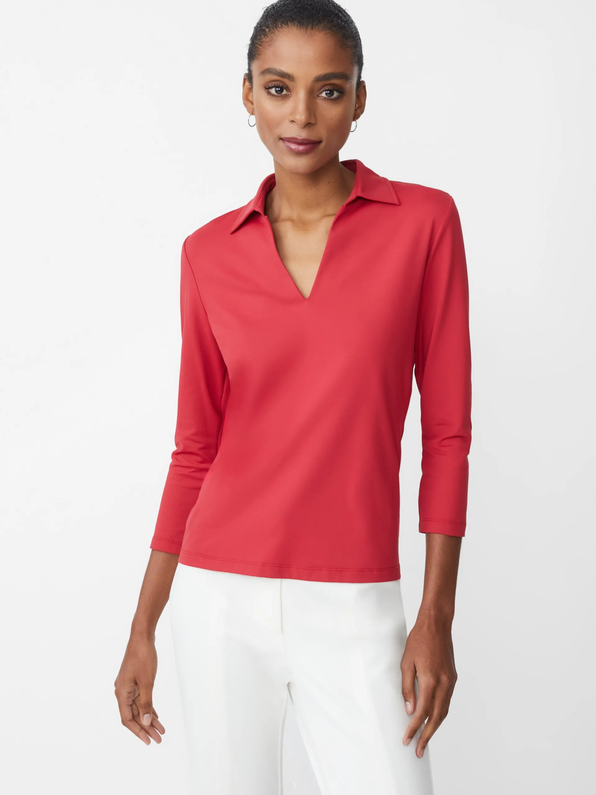 J.McLaughlin Aida 3/4 Sleeve Top FeteRed New