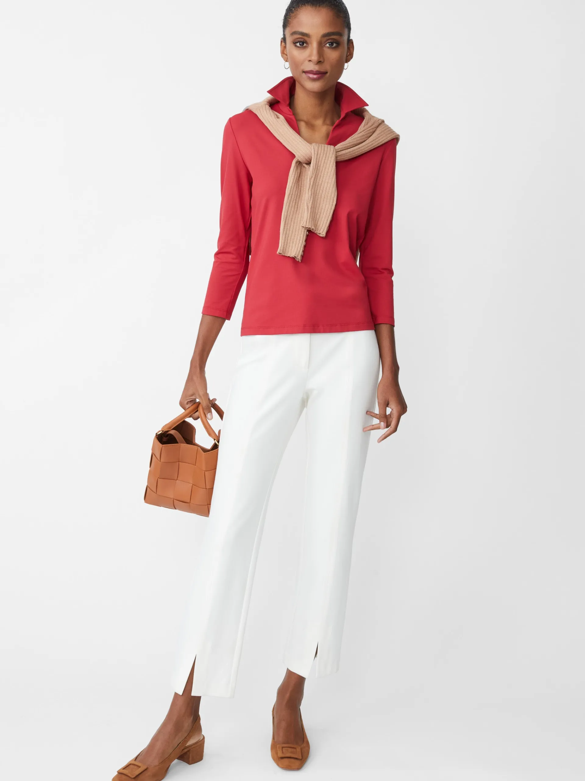 J.McLaughlin Aida 3/4 Sleeve Top FeteRed New