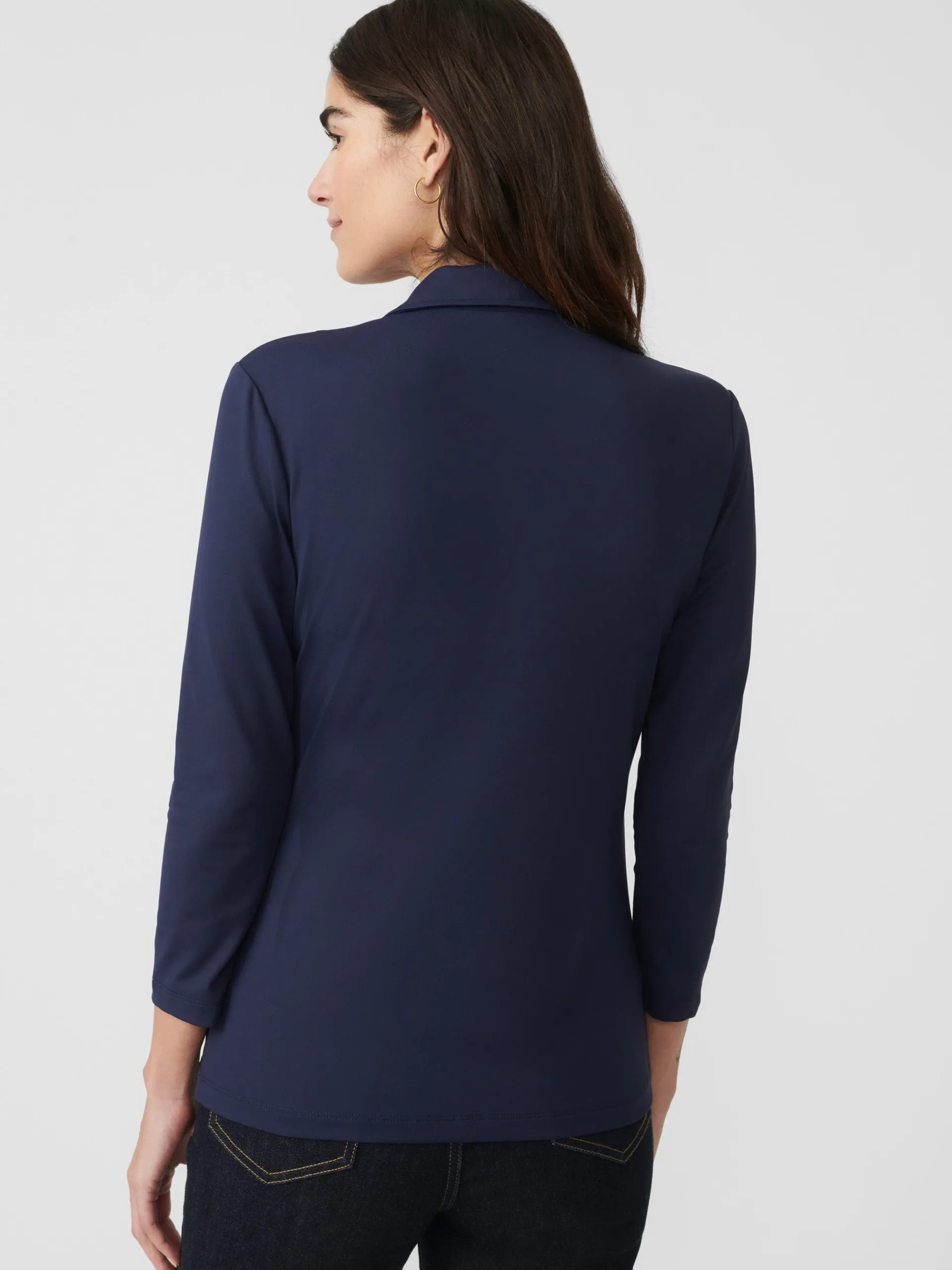 J.McLaughlin Aida 3/4 Sleeve Top WinterNavy Fashion