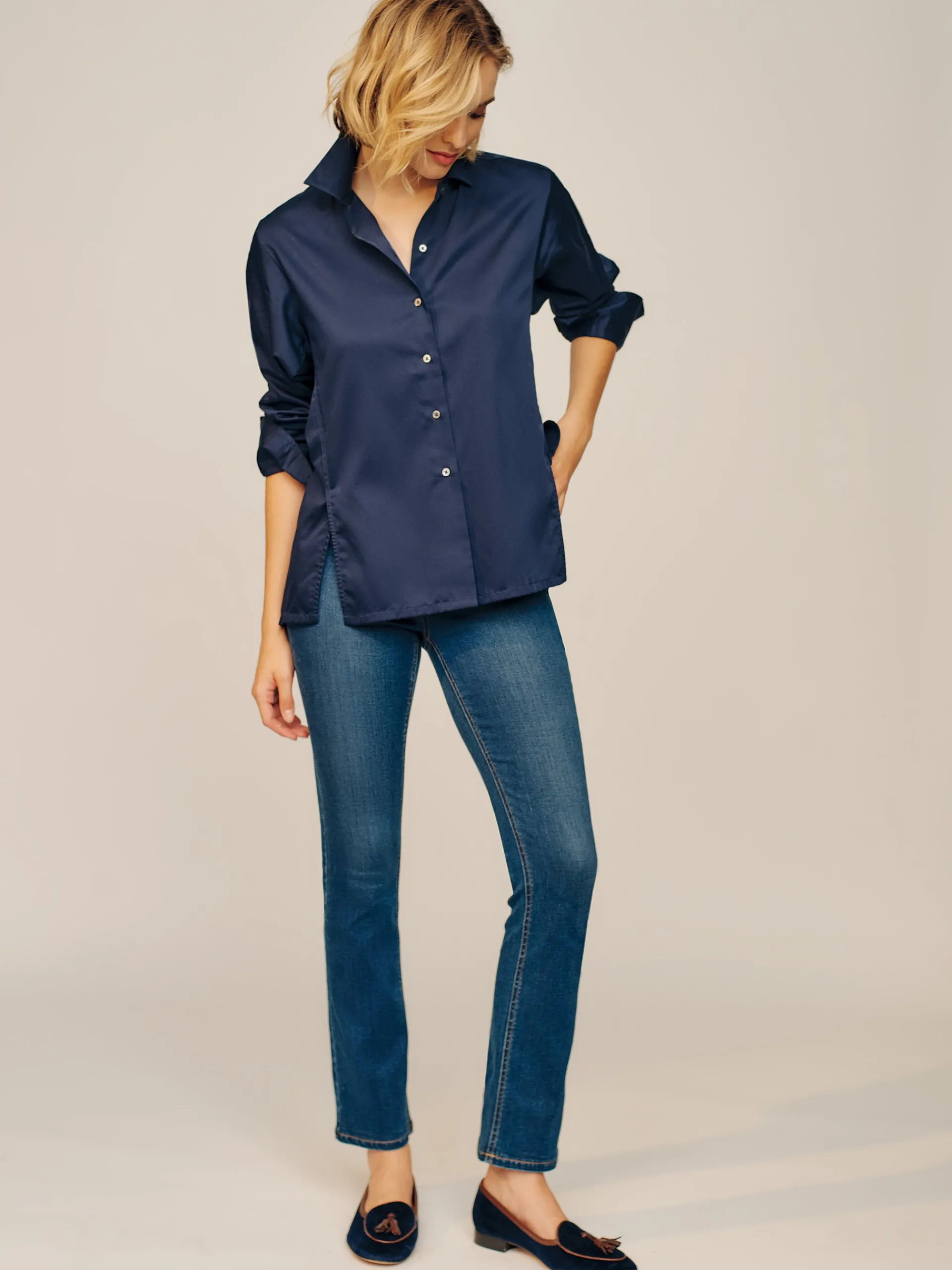J.McLaughlin Alexis Shirt Navy Cheap