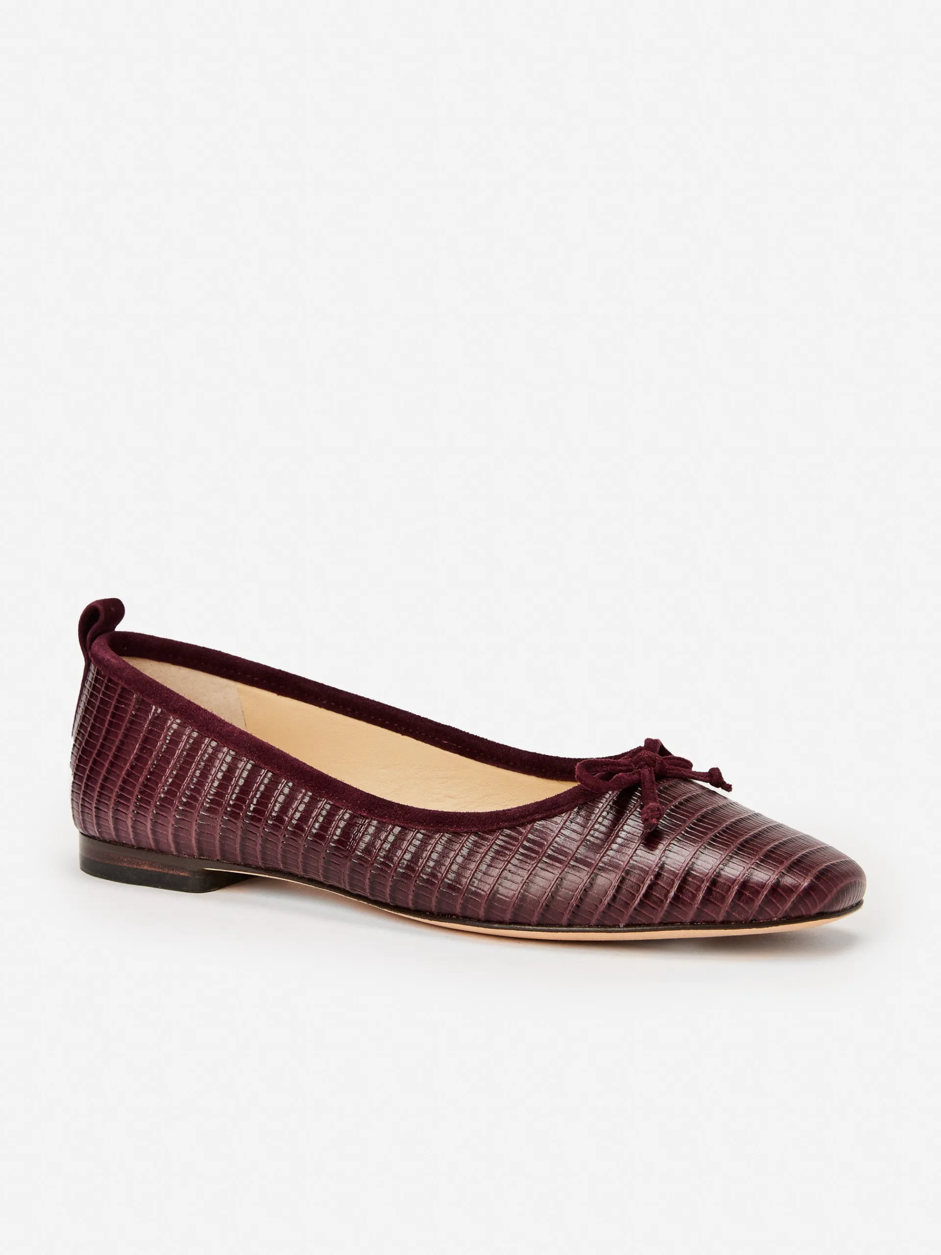 J.McLaughlin Anastasia Leather Flats in Lizard Malbec Outlet