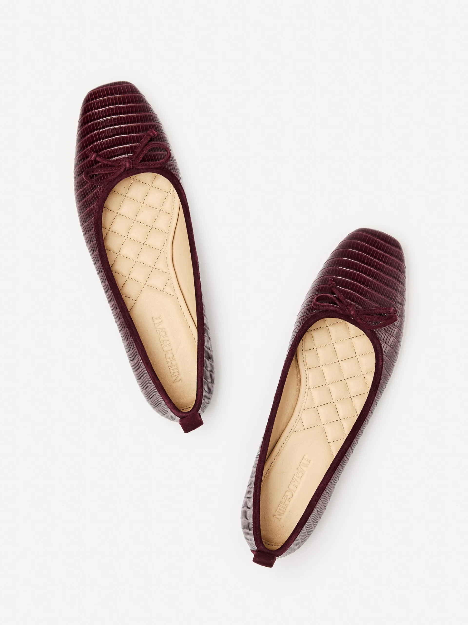 J.McLaughlin Anastasia Leather Flats in Lizard Malbec Outlet