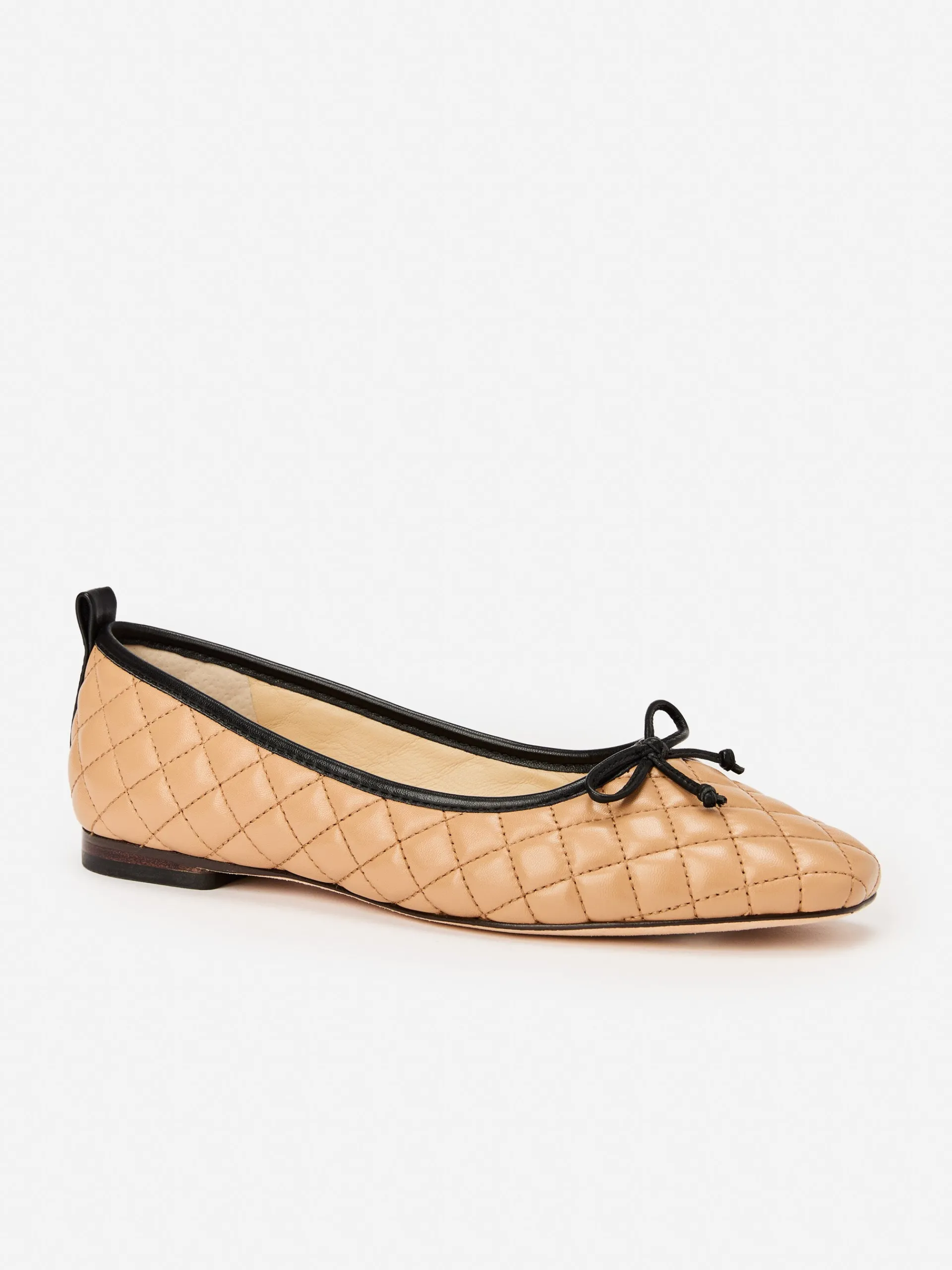J.McLaughlin Anastasia Quilted Leather Flats Beige Online
