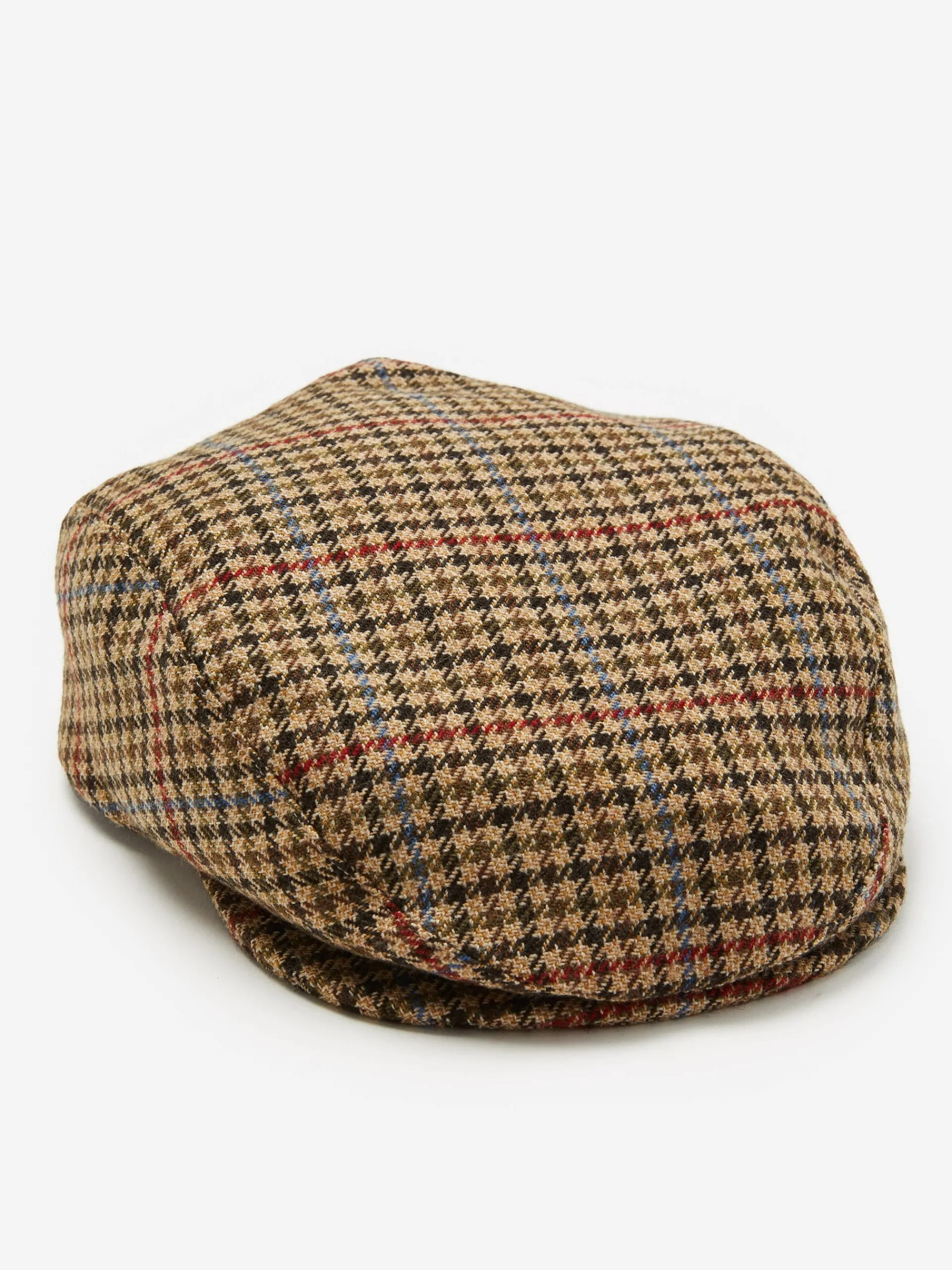 J.McLaughlin Andrew Driving Hat in Plaid Camel/Black Discount