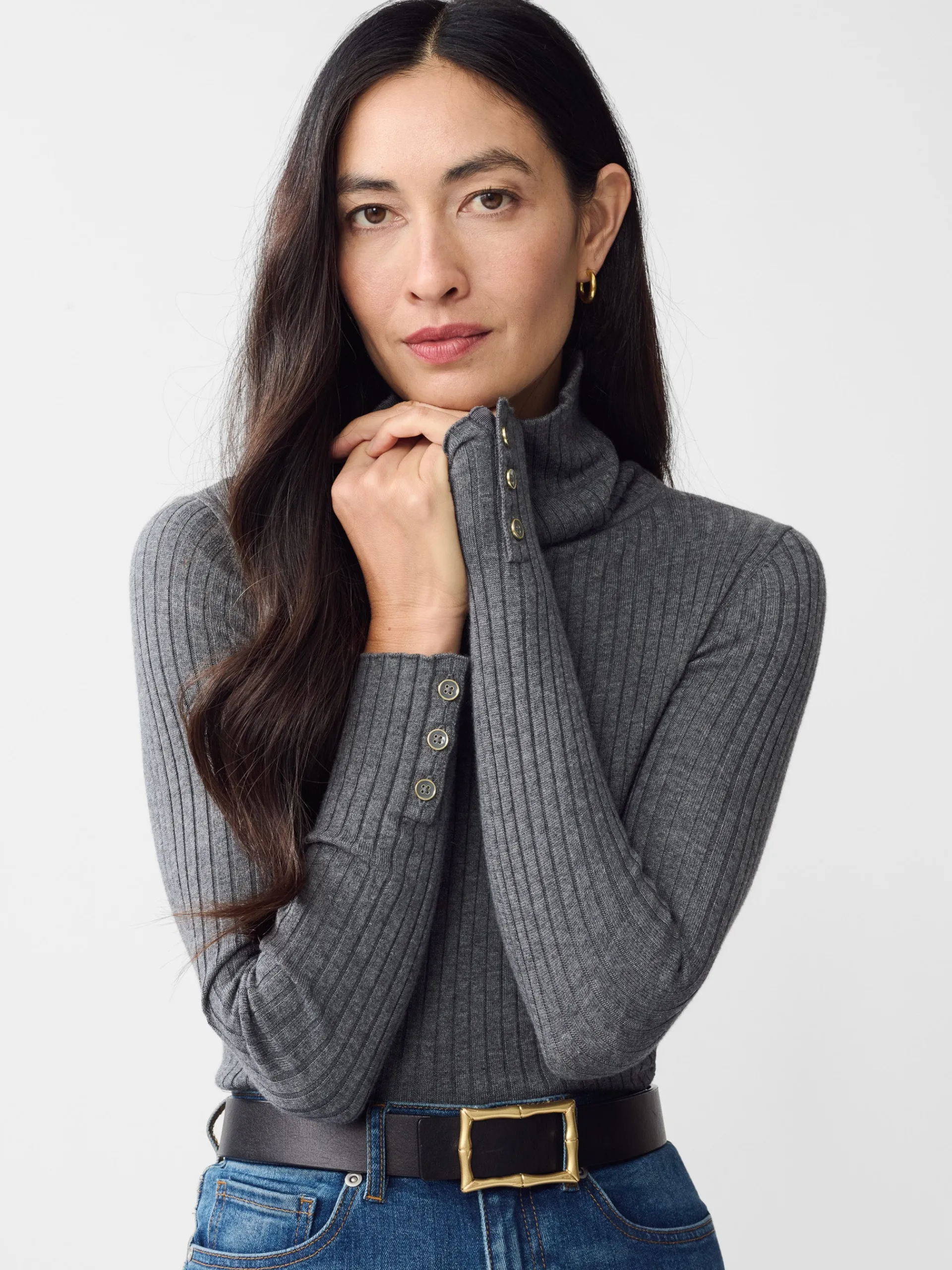 J.McLaughlin Arlette Turtleneck HeatherGray Cheap