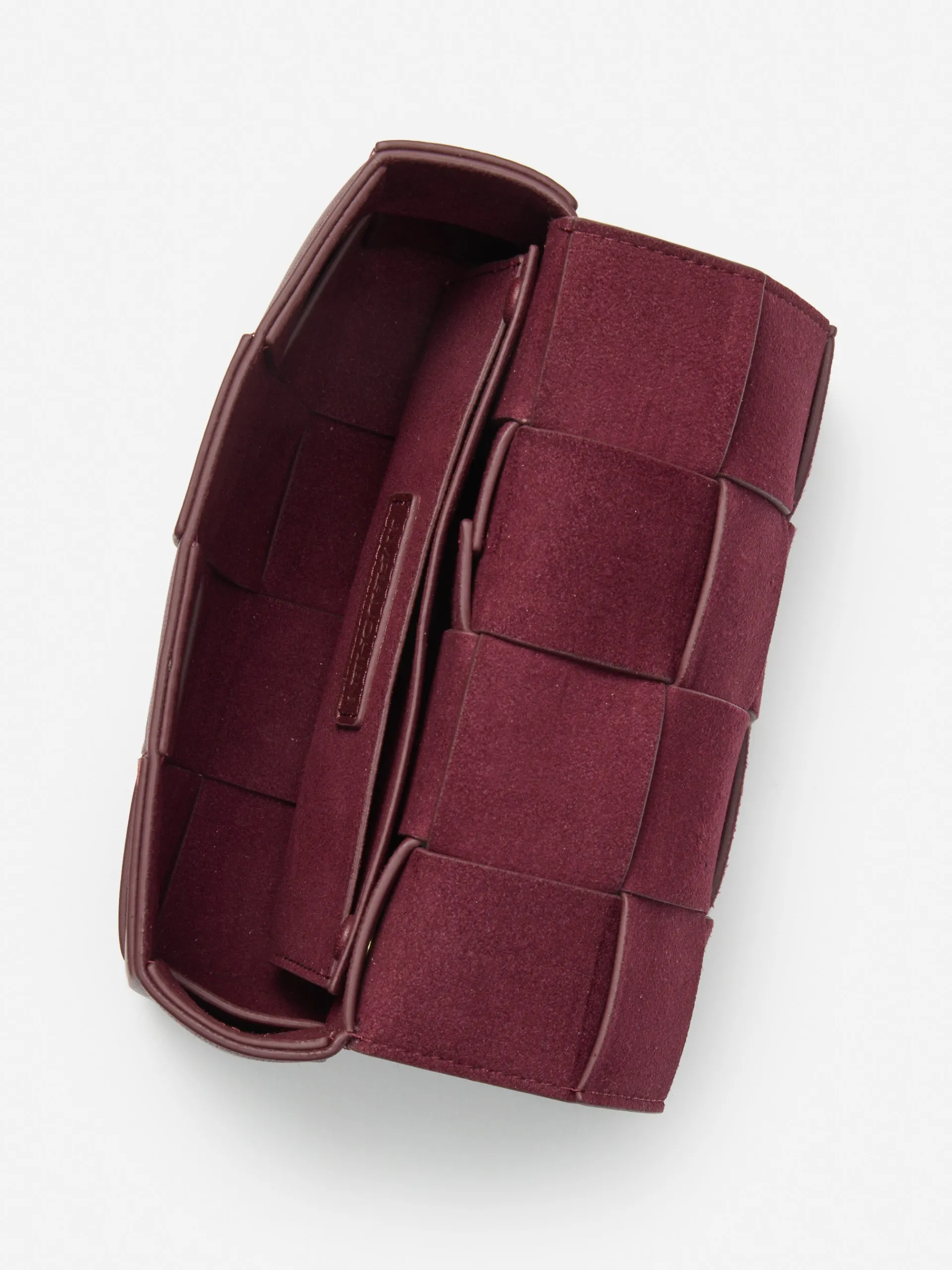 J.McLaughlin Bahia Woven Leather Belt Bag Burgundy Sale