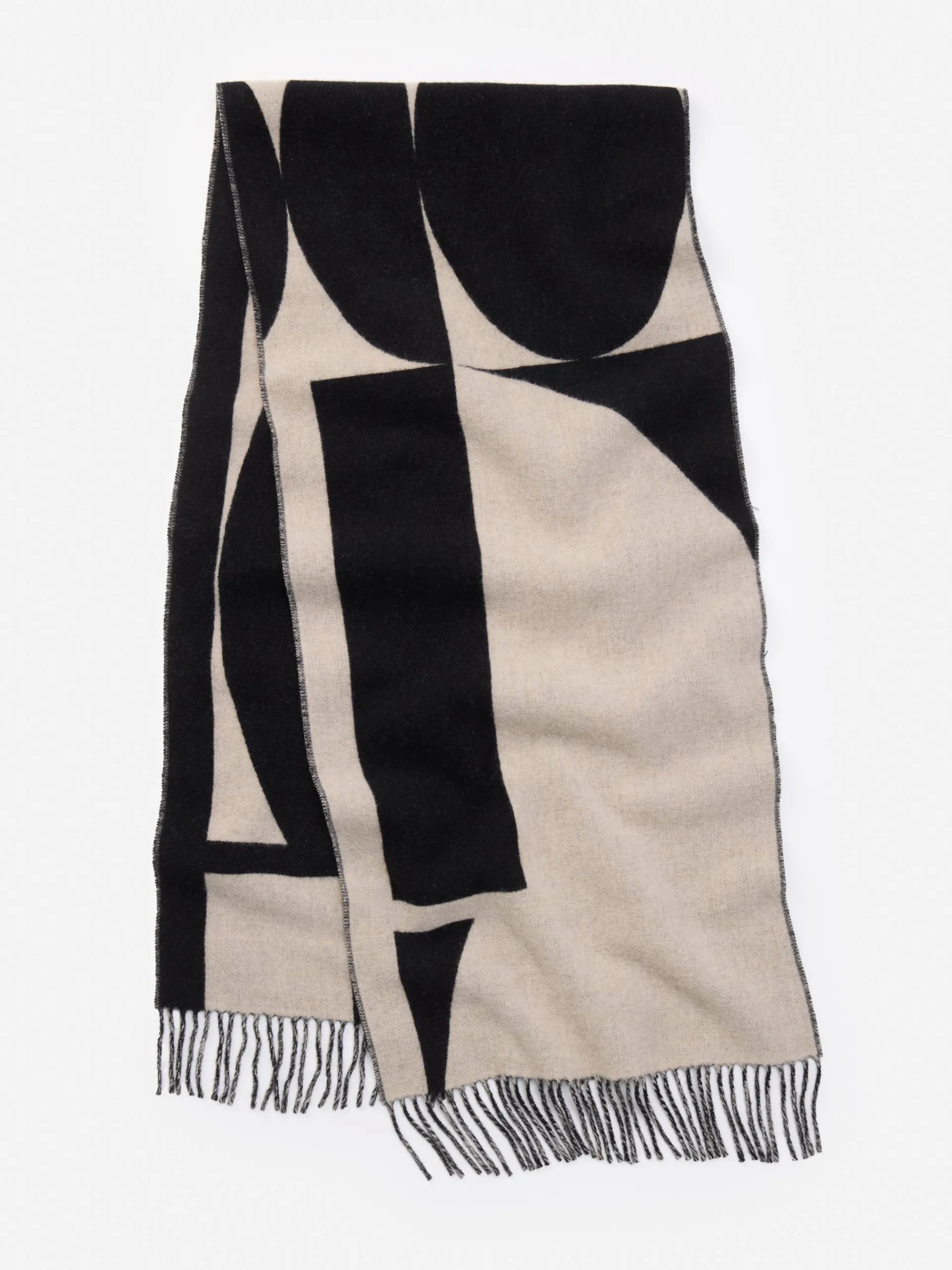 J.McLaughlin Barrow Scarf Black/OffWhite Flash Sale