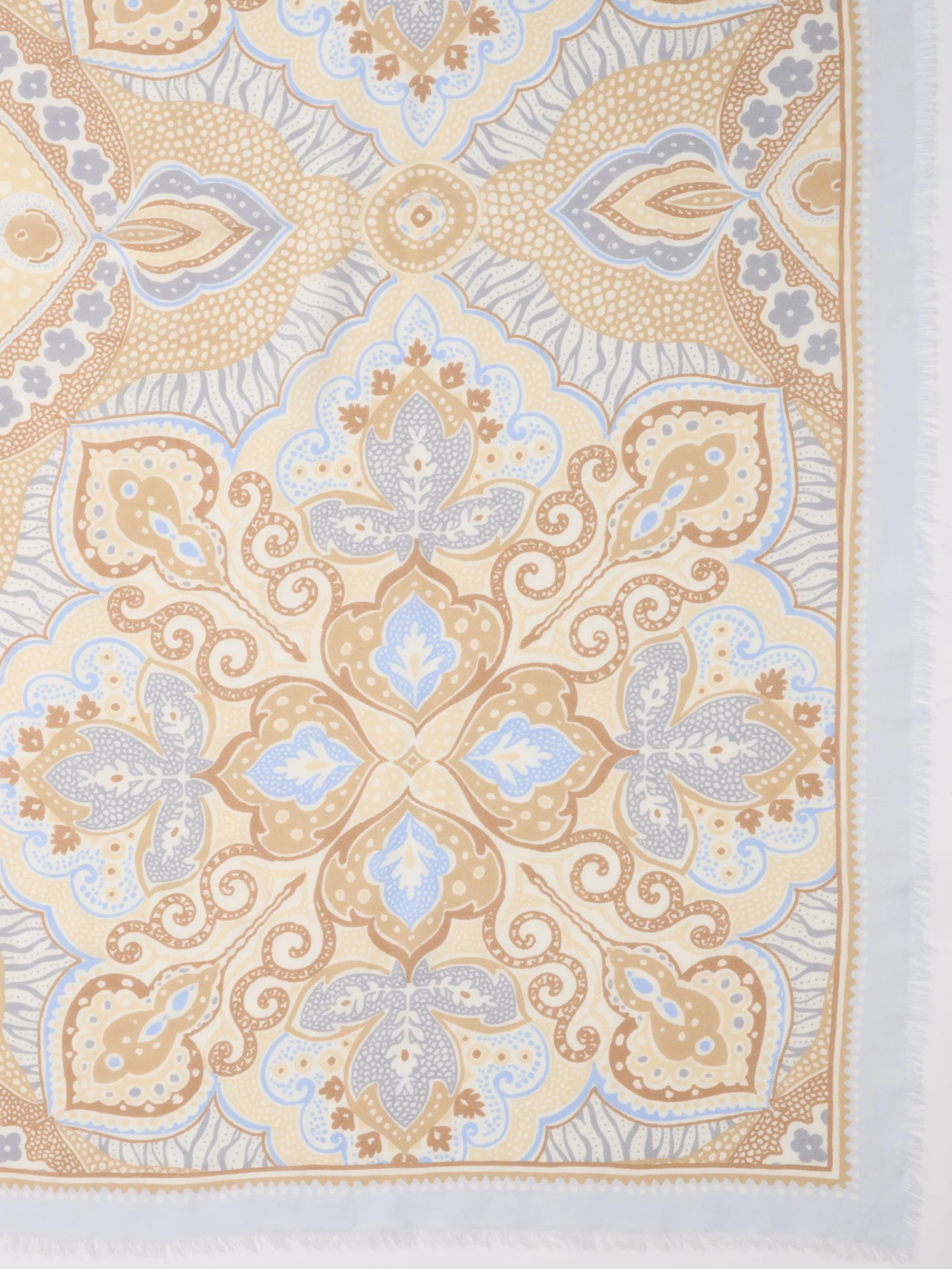 J.McLaughlin Bellini Scarf in Paisley Diamond Border Cream/Sand Sale