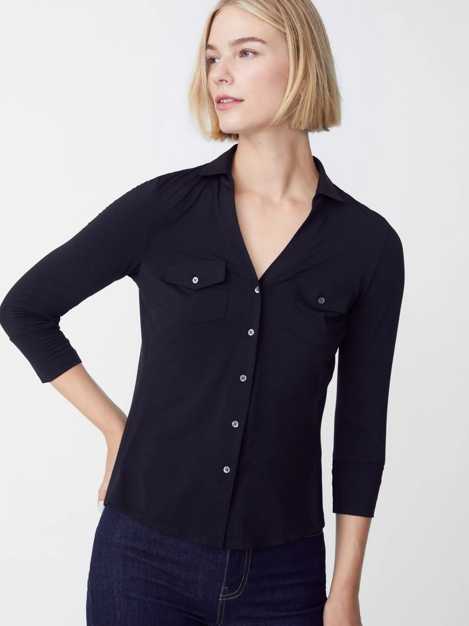 J.McLaughlin Brynn Lyford Jersey Shirt Black Shop