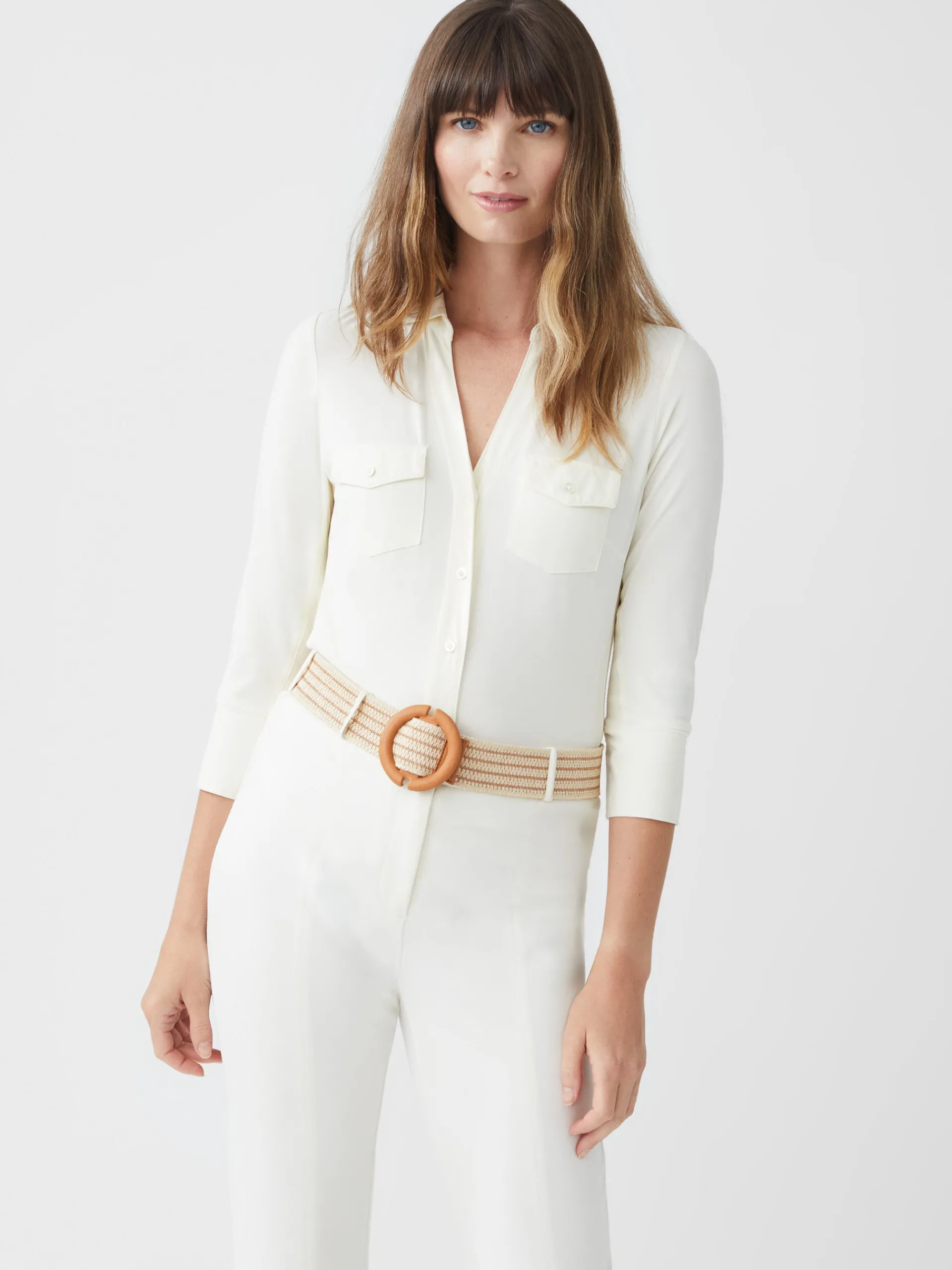 J.McLaughlin Brynn Lyford Jersey Shirt OffWhite Outlet