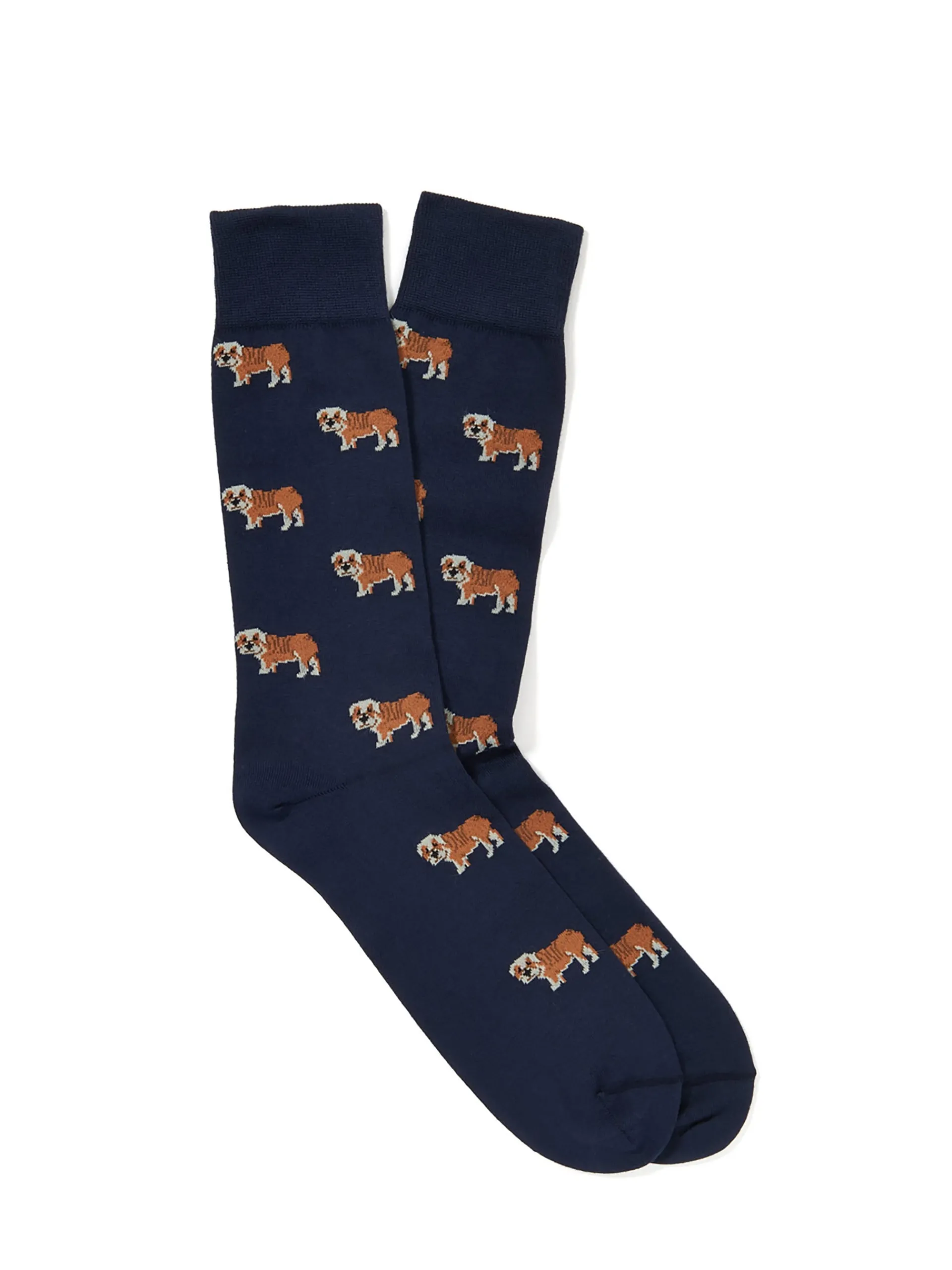 J.McLaughlin Bulldog Socks Navy/Tan/White Sale
