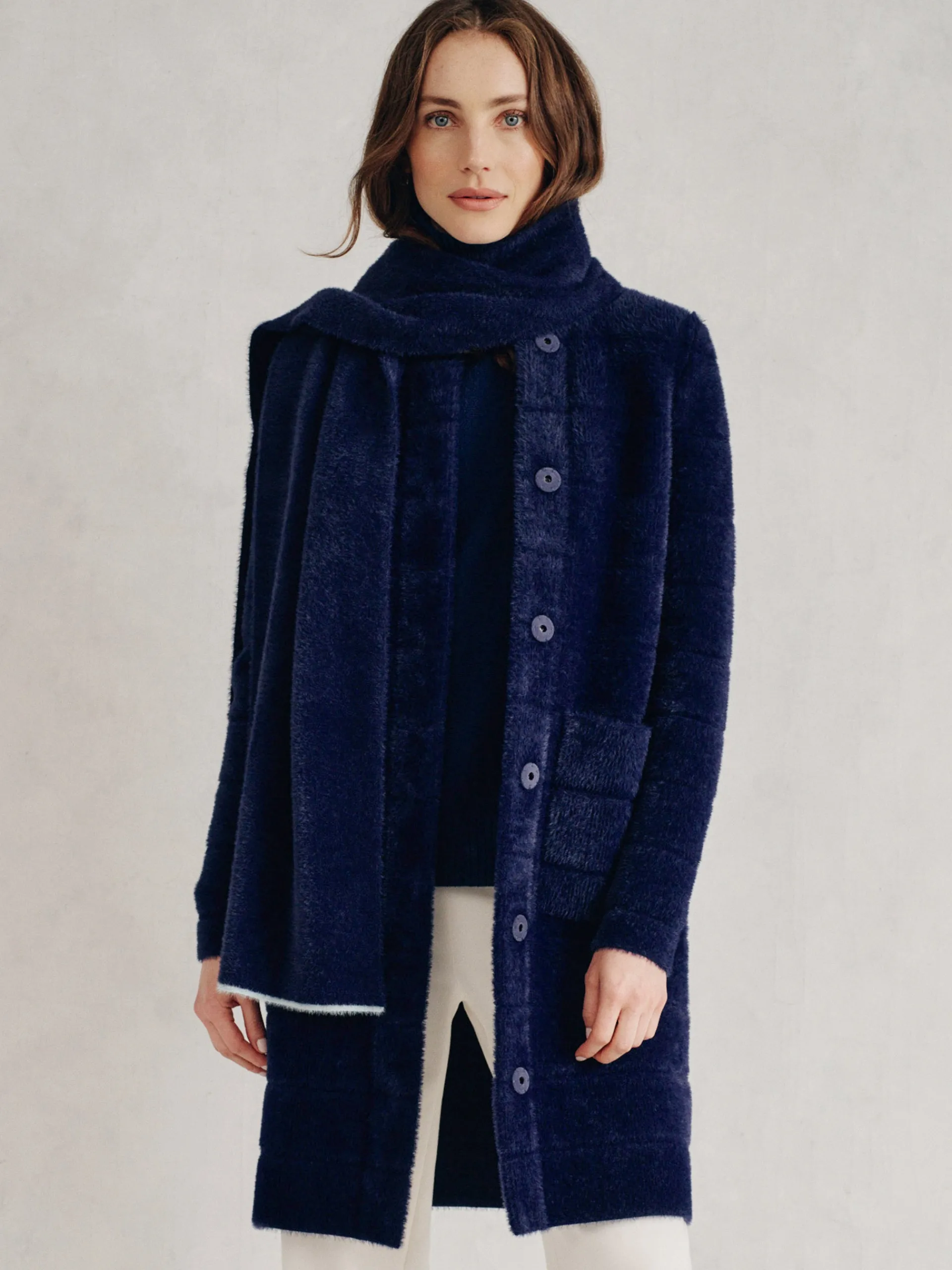 J.McLaughlin Cabana Scarf Navy Fashion