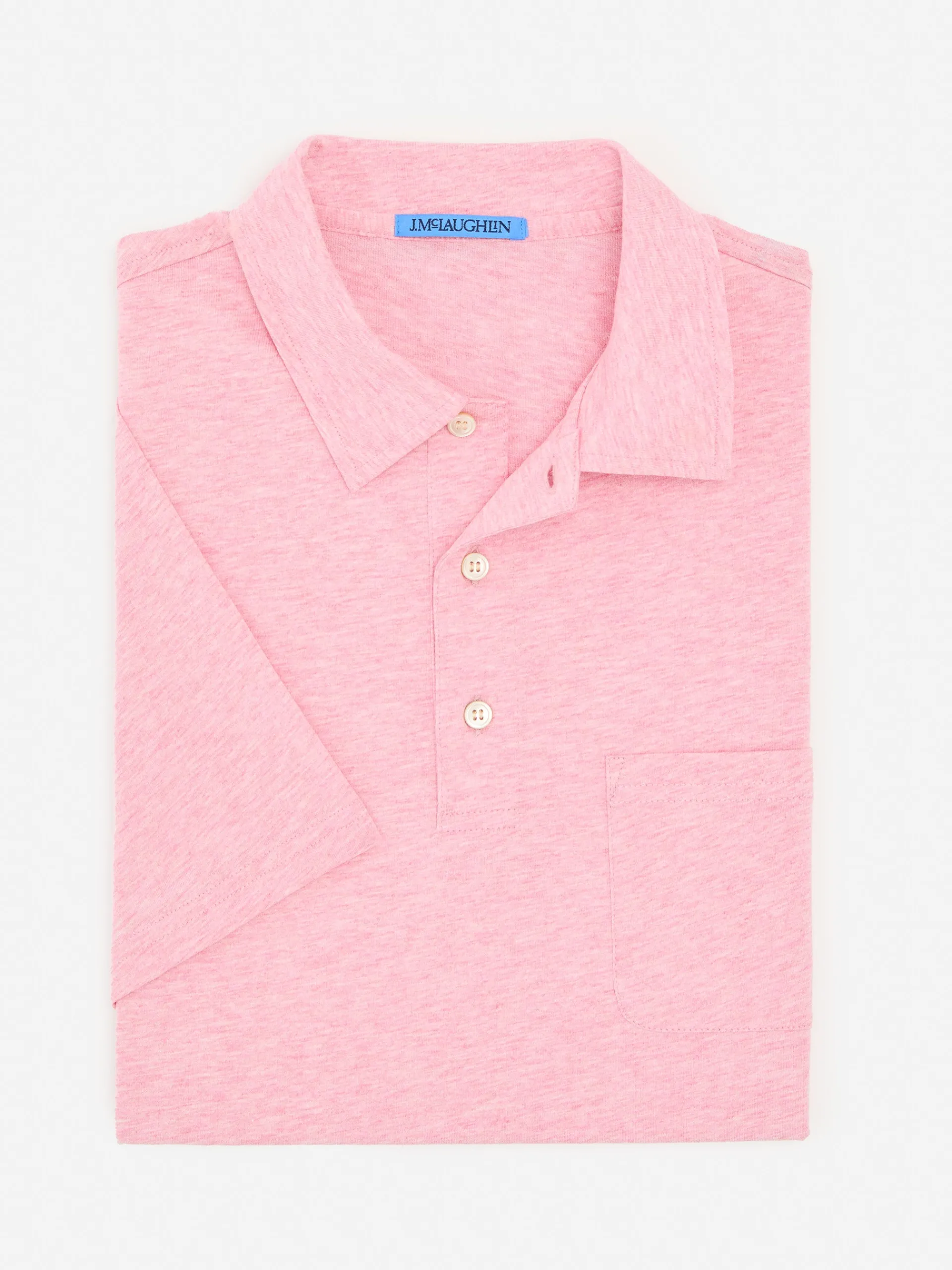 J.McLaughlin Callahan Cotton Polo HeatherPink Sale