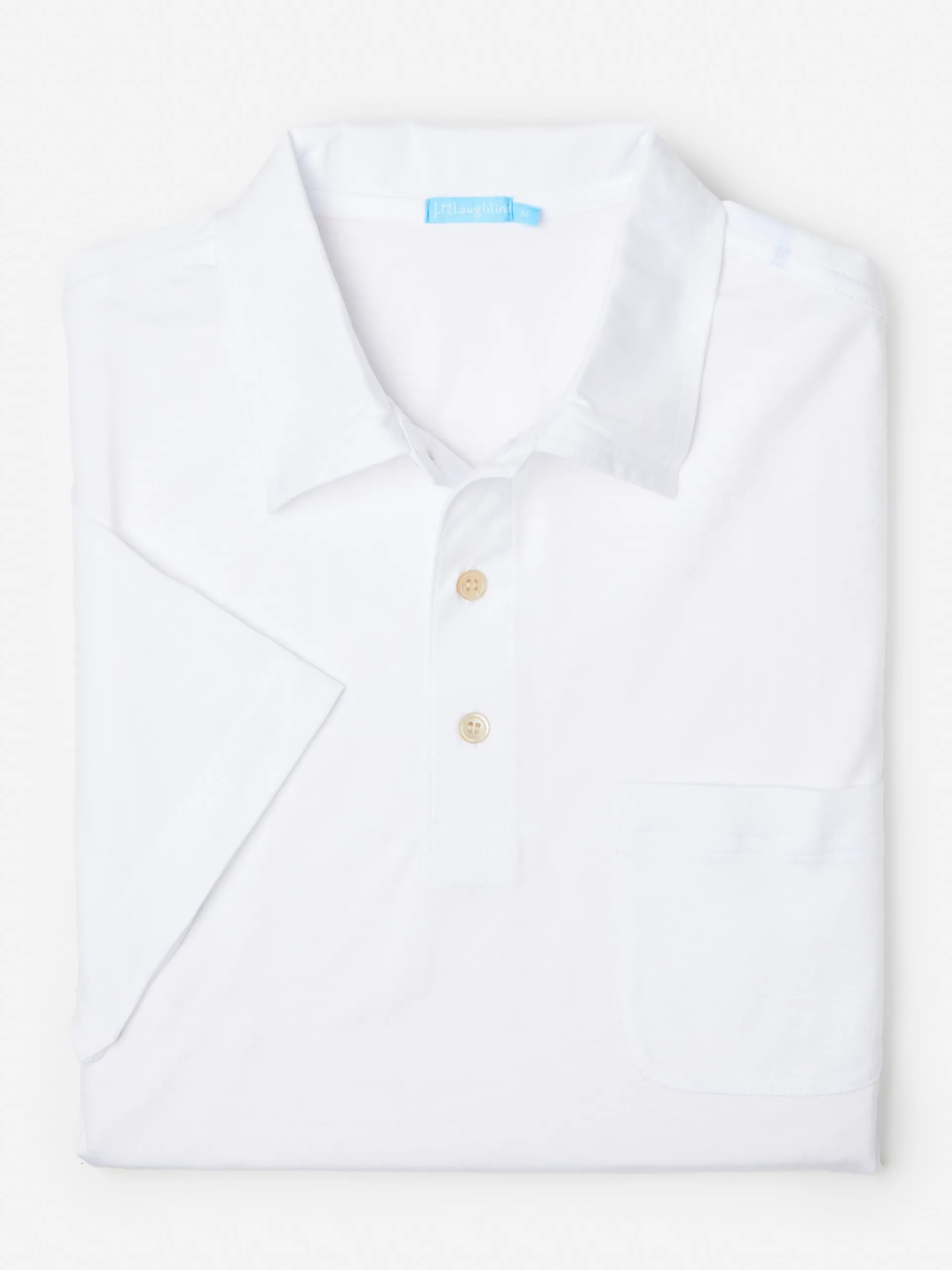 J.McLaughlin Callahan Cotton Polo white Outlet