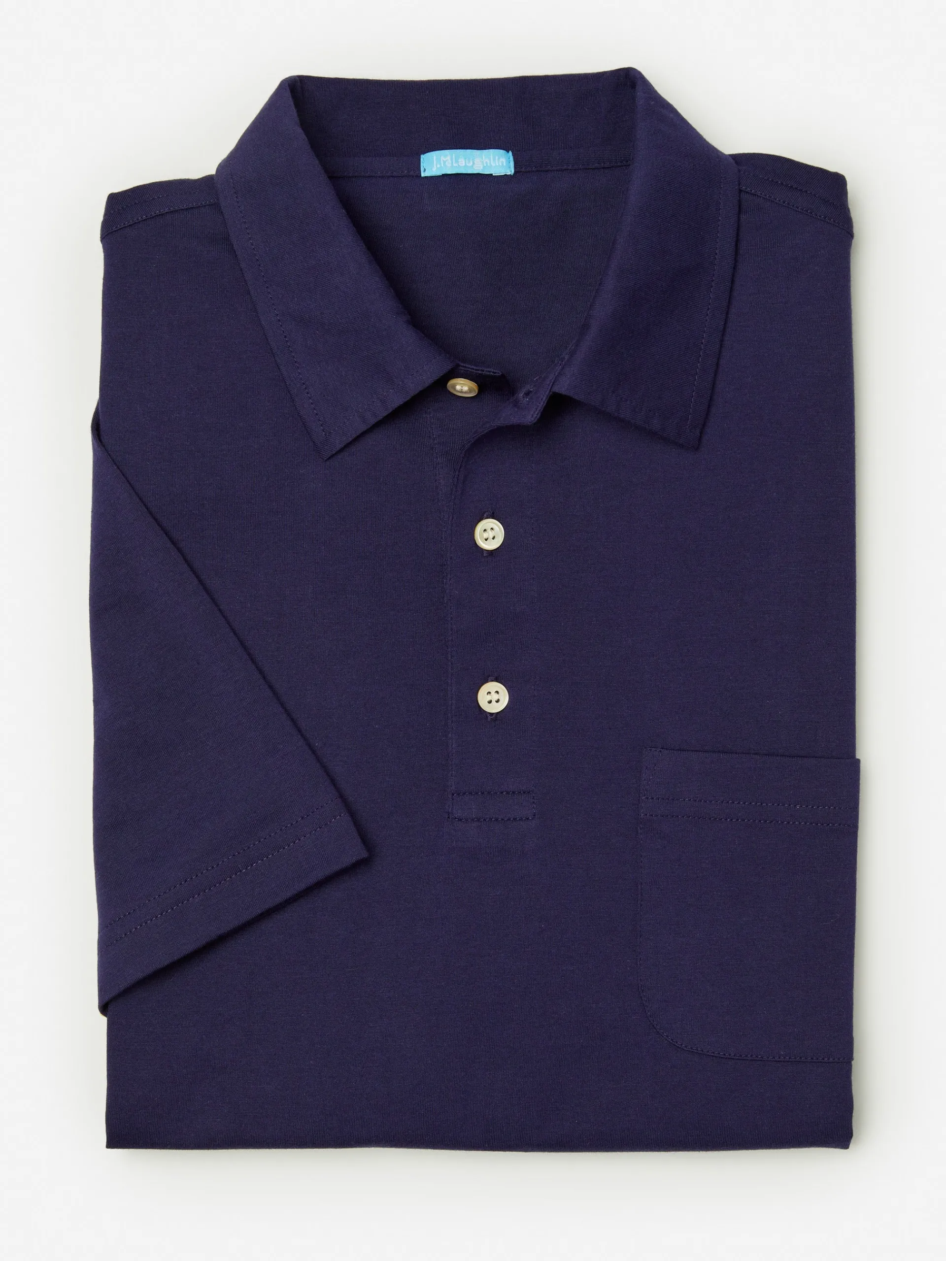J.McLaughlin Callahan Cotton Polo Navy Cheap