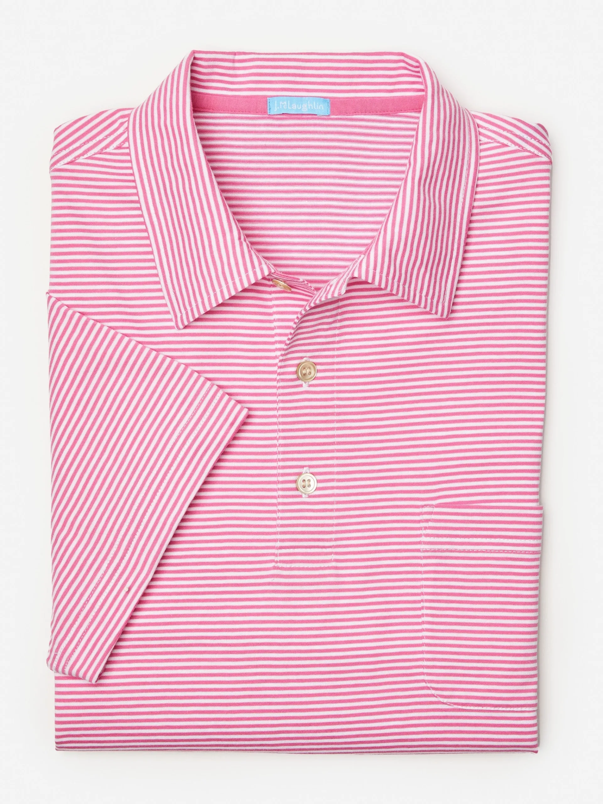J.McLaughlin Callahan Cotton Polo in Stripe RichDesire/White Fashion