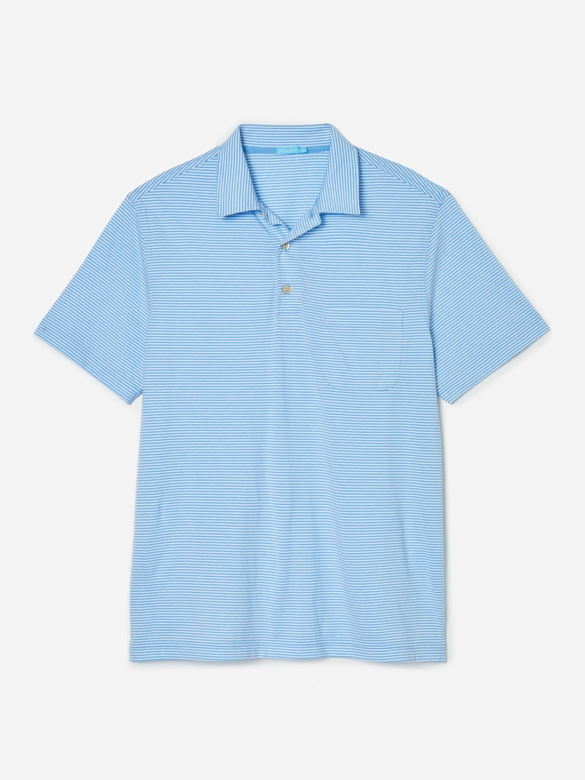 J.McLaughlin Callahan Cotton Polo in Stripe NewWedgewood/White Fashion