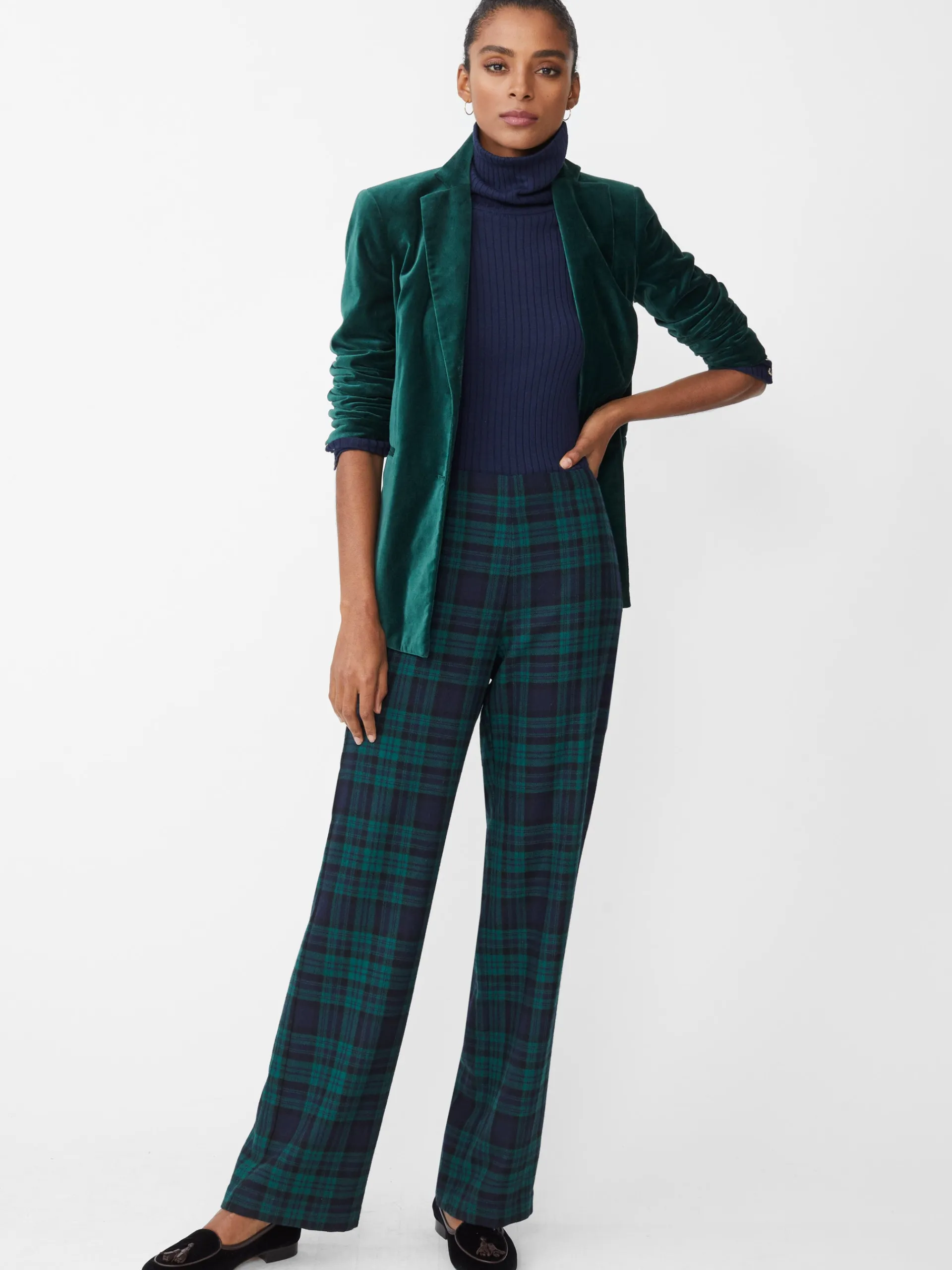J.McLaughlin Carter Pants in Black Watch Black/Green Best