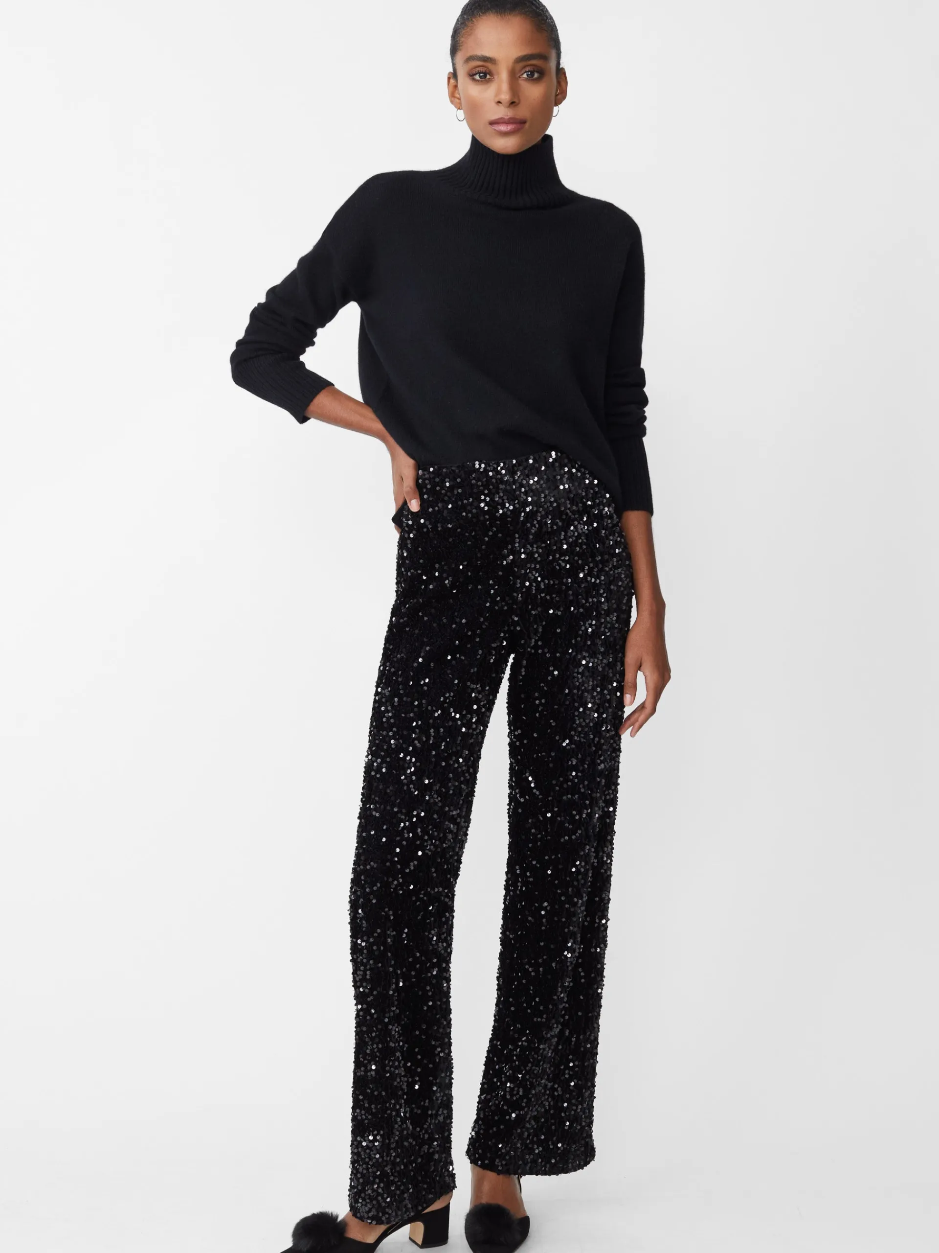 J.McLaughlin Carter Sequin Pants Black Outlet