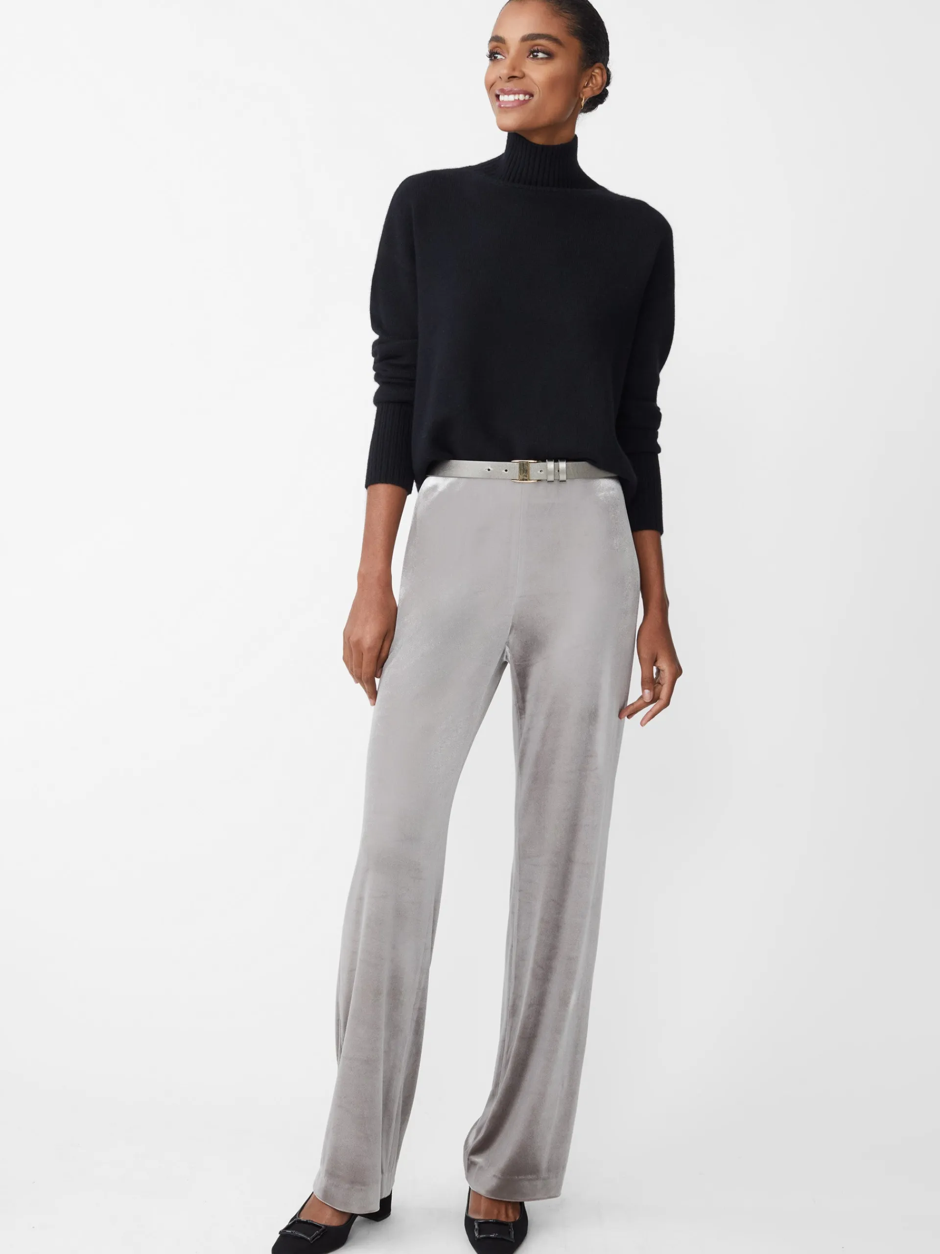 J.McLaughlin Carter Velvet Pants SilverGrey Fashion