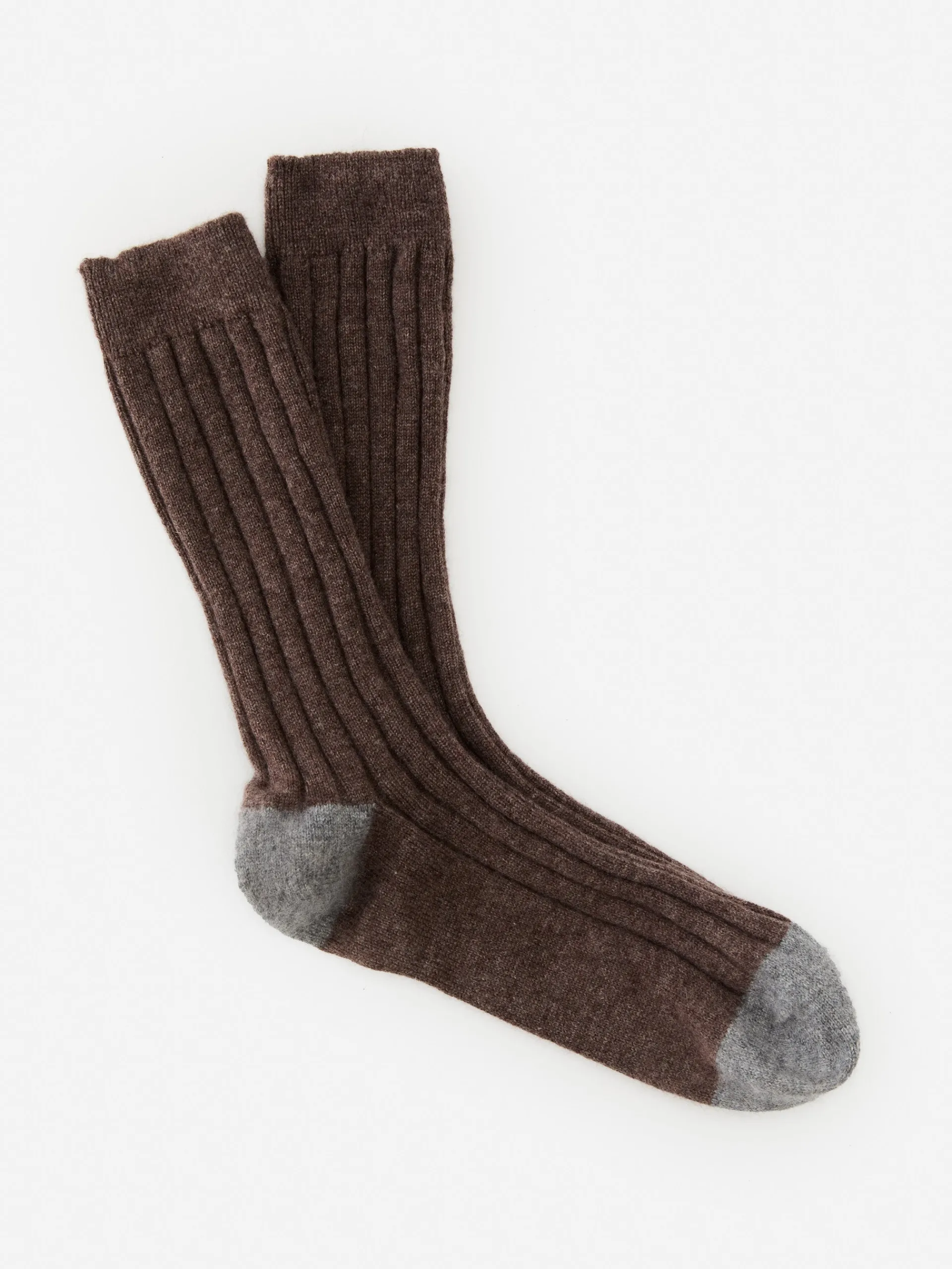 J.McLaughlin Cashmere Socks HeatherBrown/HeatherGray New