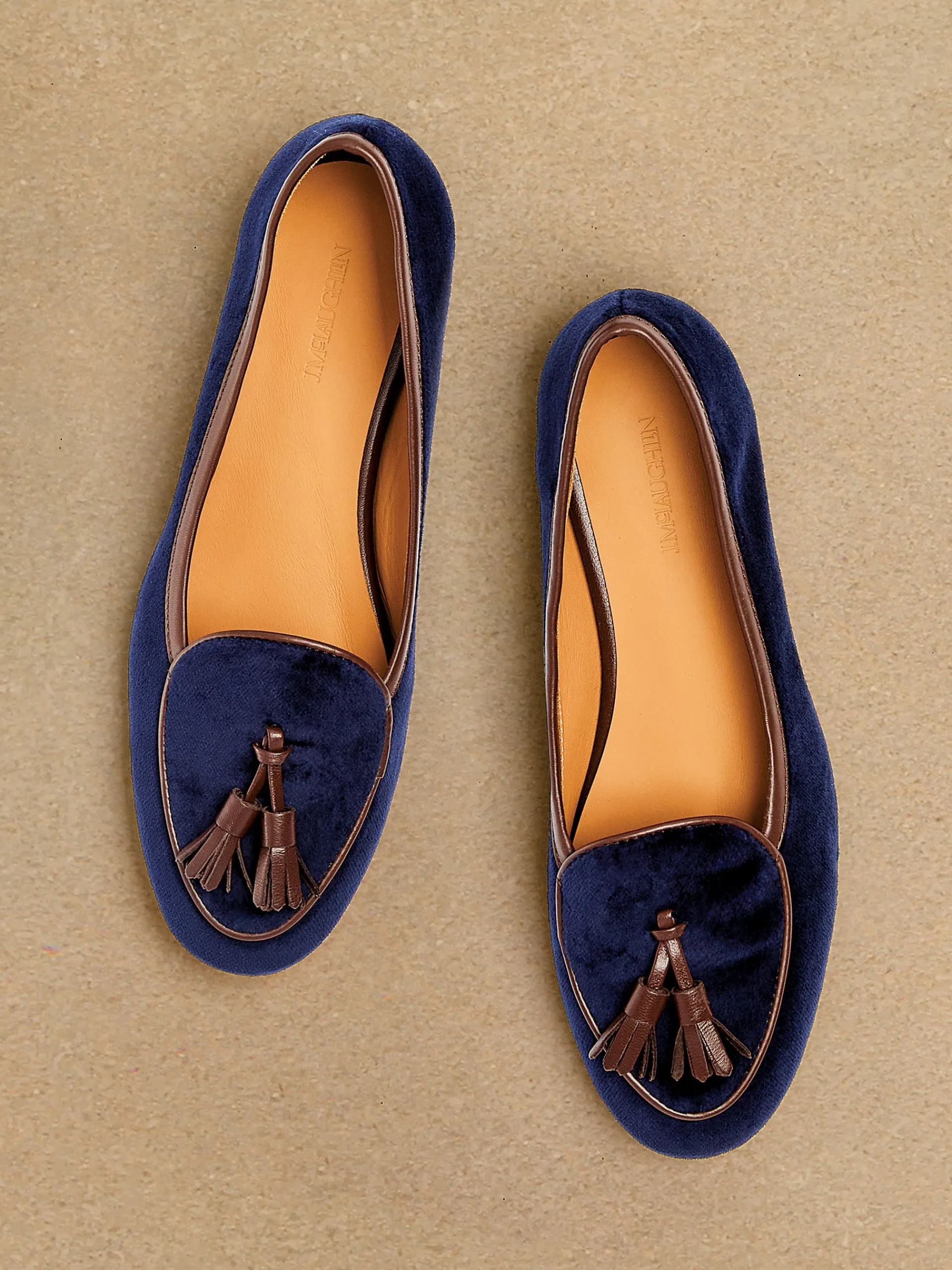 J.McLaughlin Cecily Velvet Loafers Navy Clearance