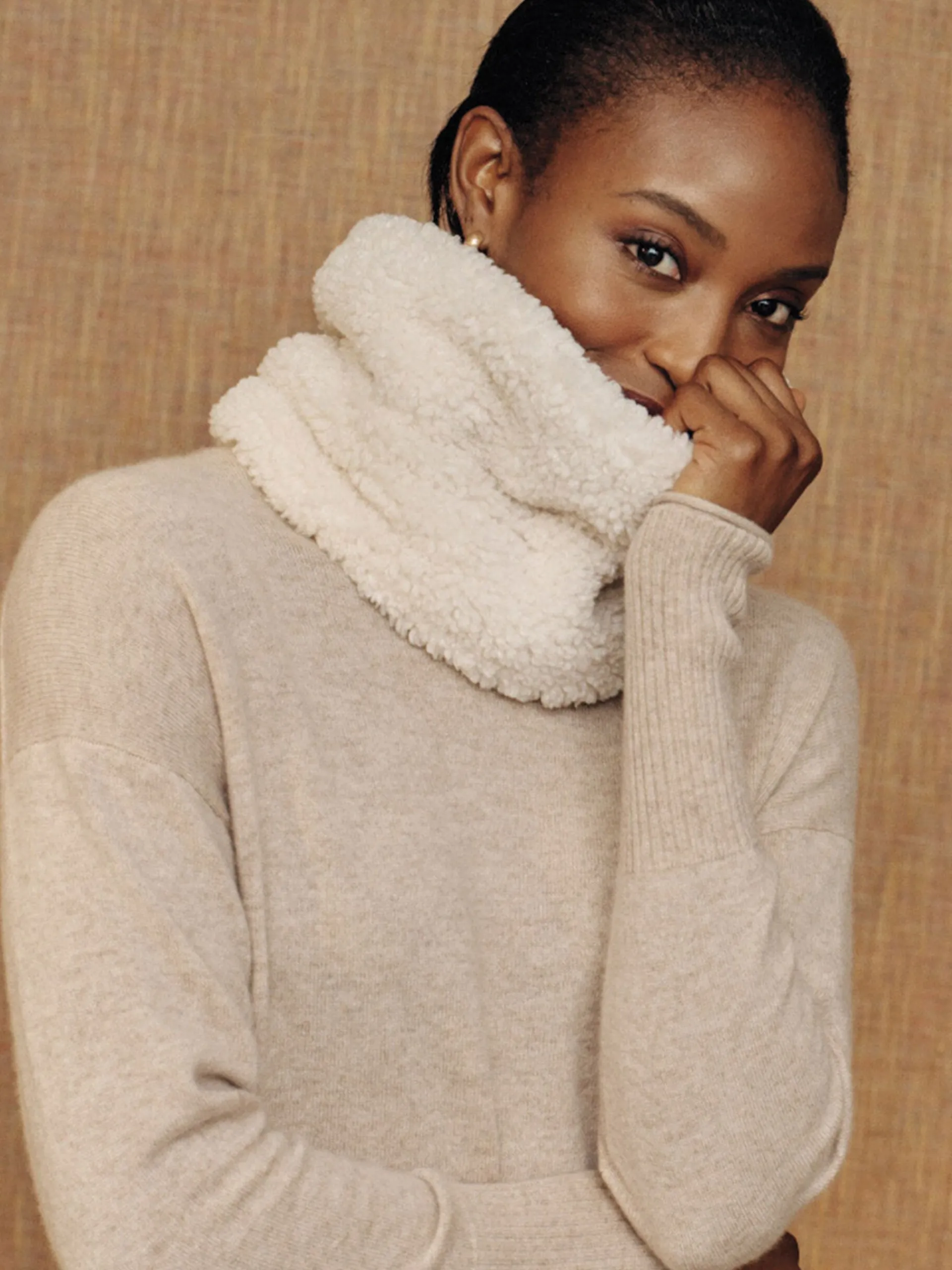 J.McLaughlin Chalet Teddy Bear Snood Cream Flash Sale