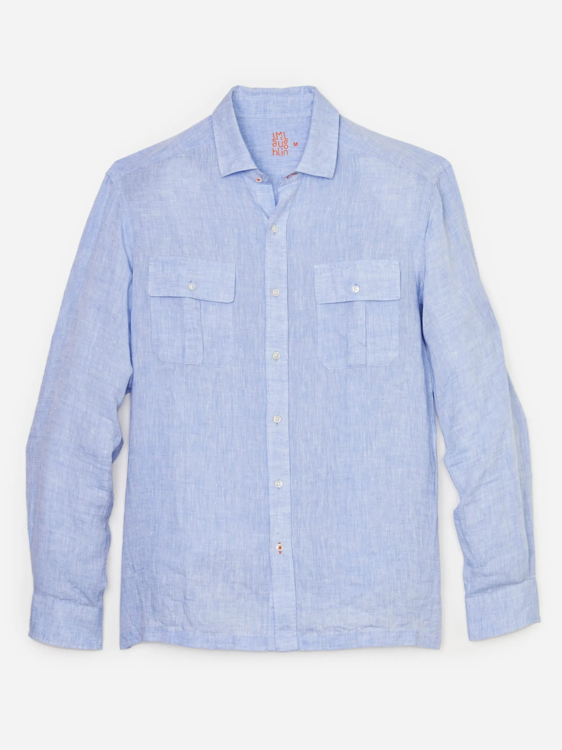 J.McLaughlin Christos Classic Fit Linen Shirt LightDenimBlue Online
