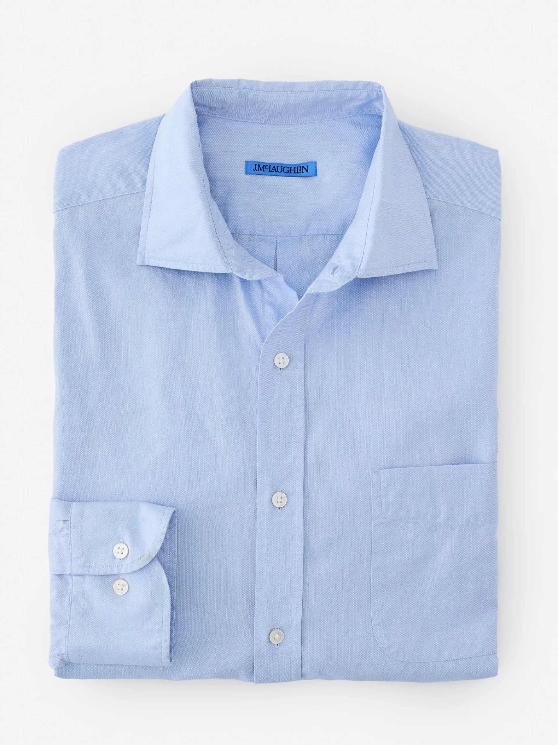 J.McLaughlin Club Classic Fit Shirt Blue Flash Sale