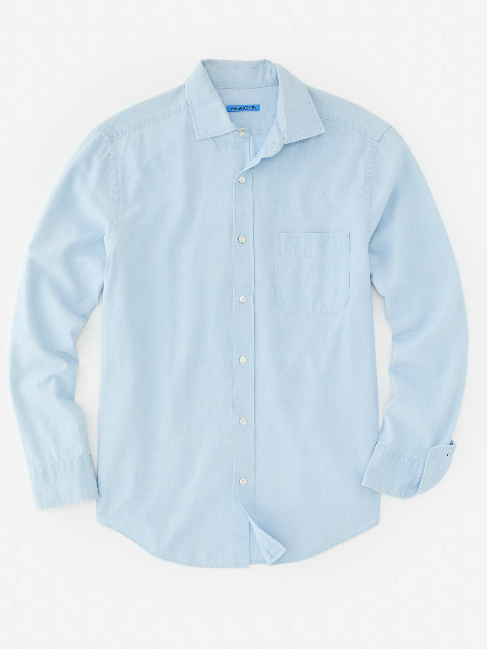 J.McLaughlin Club Classic Fit Shirt Chambray Flash Sale