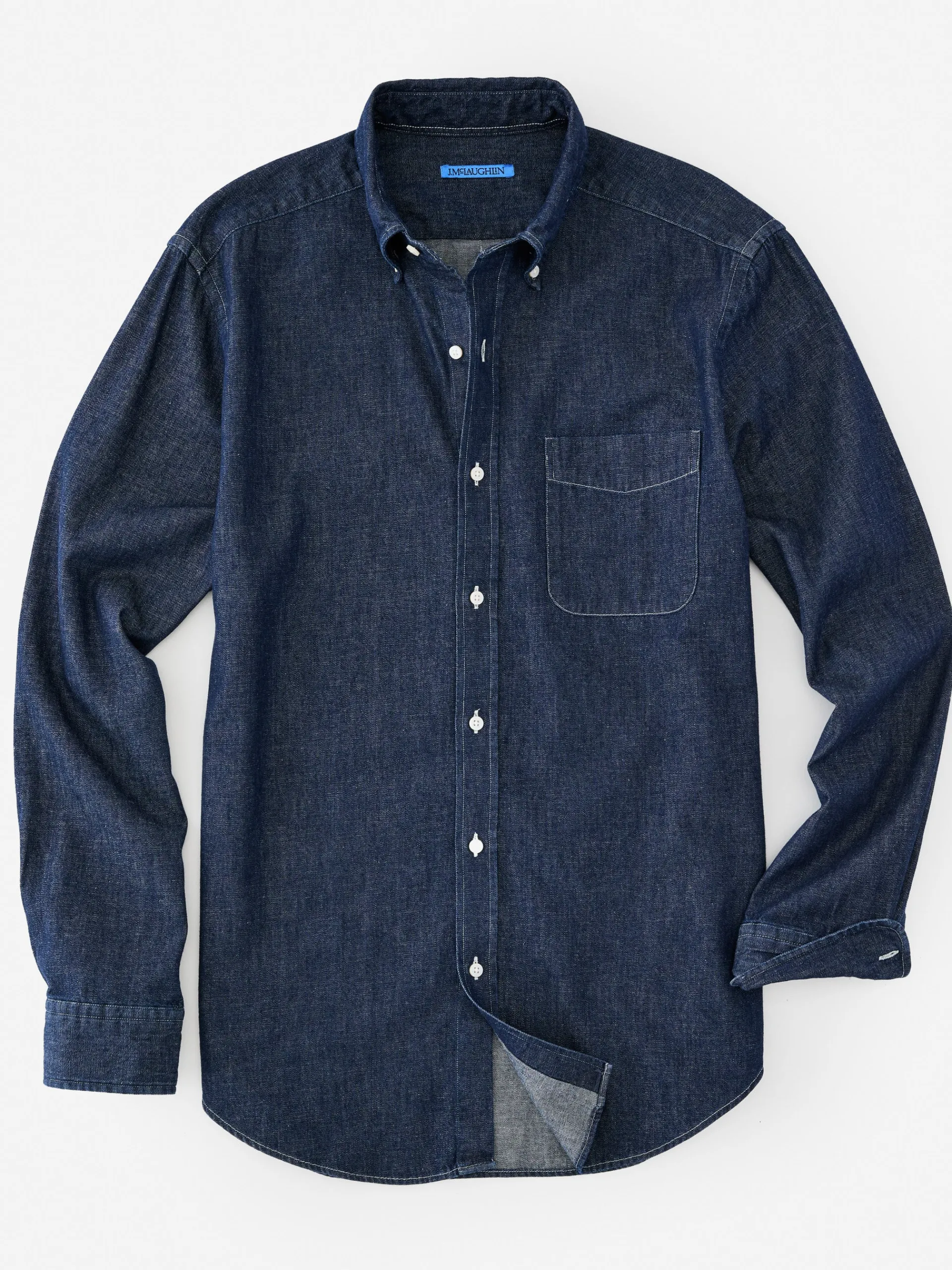 J.McLaughlin Collis Classic Fit Denim Shirt DarkDenim Discount