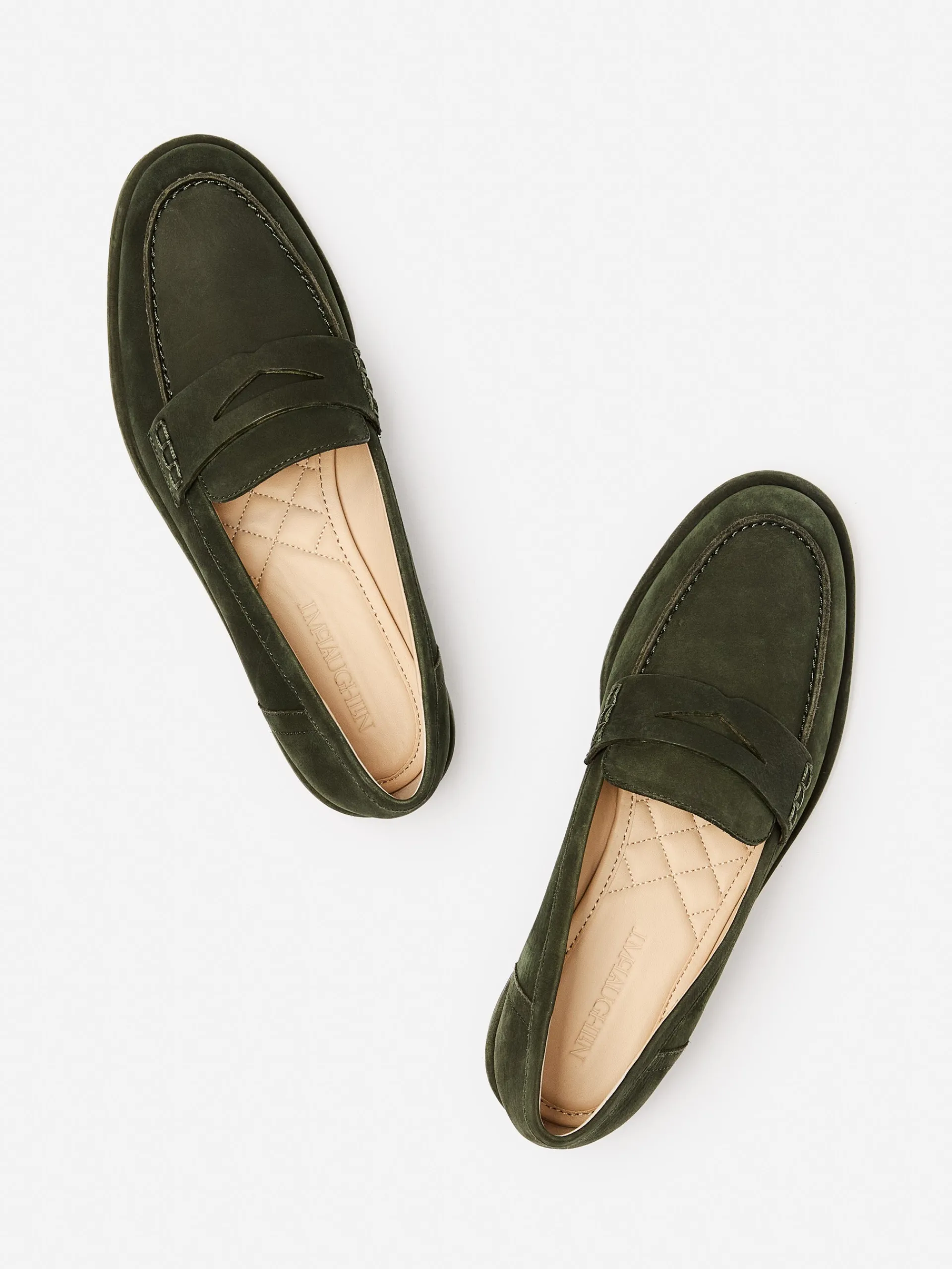 J.McLaughlin Concetta Suede Loafers ForestGreen Cheap