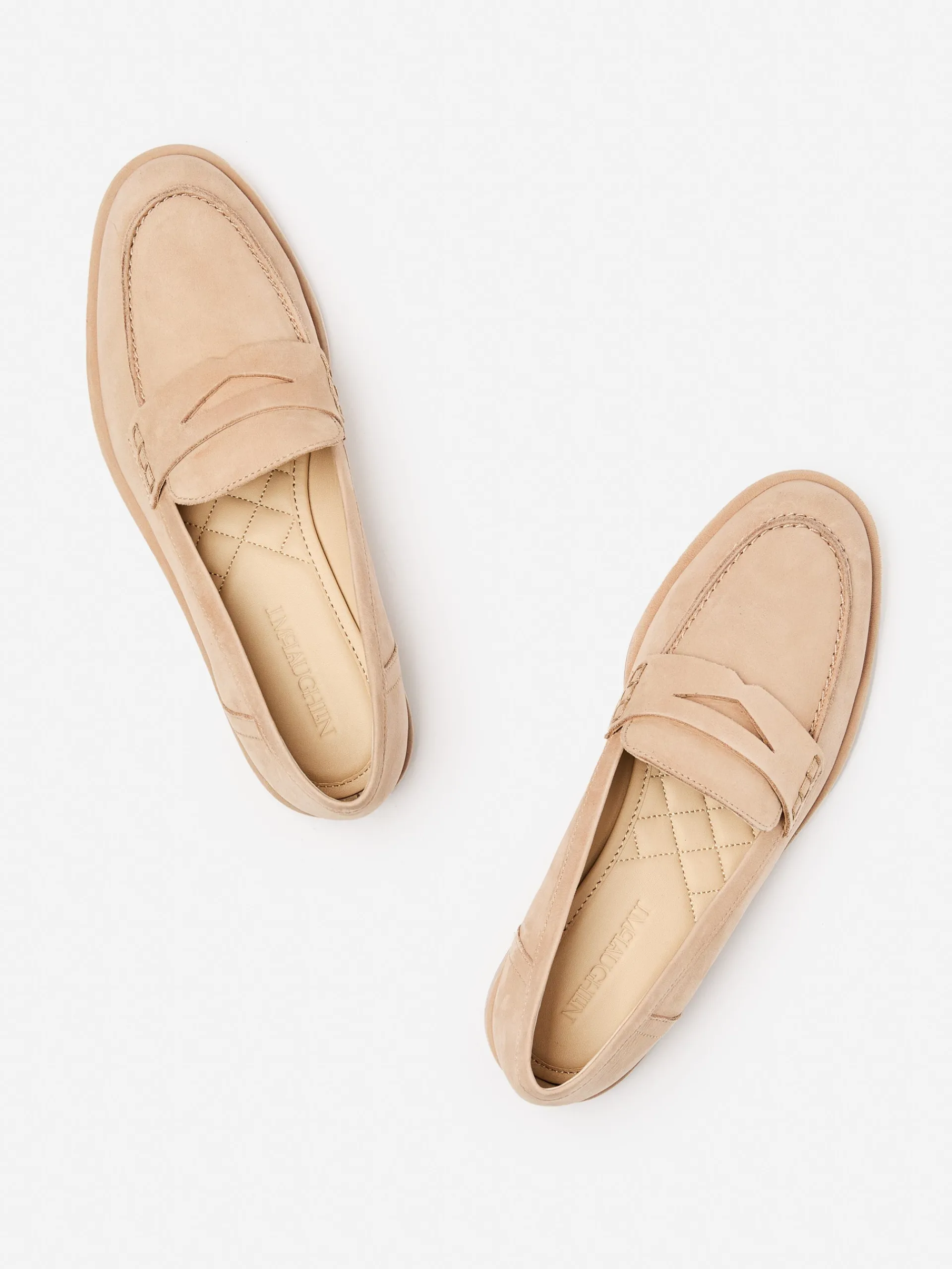 J.McLaughlin Concetta Suede Loafers Natural Best Sale