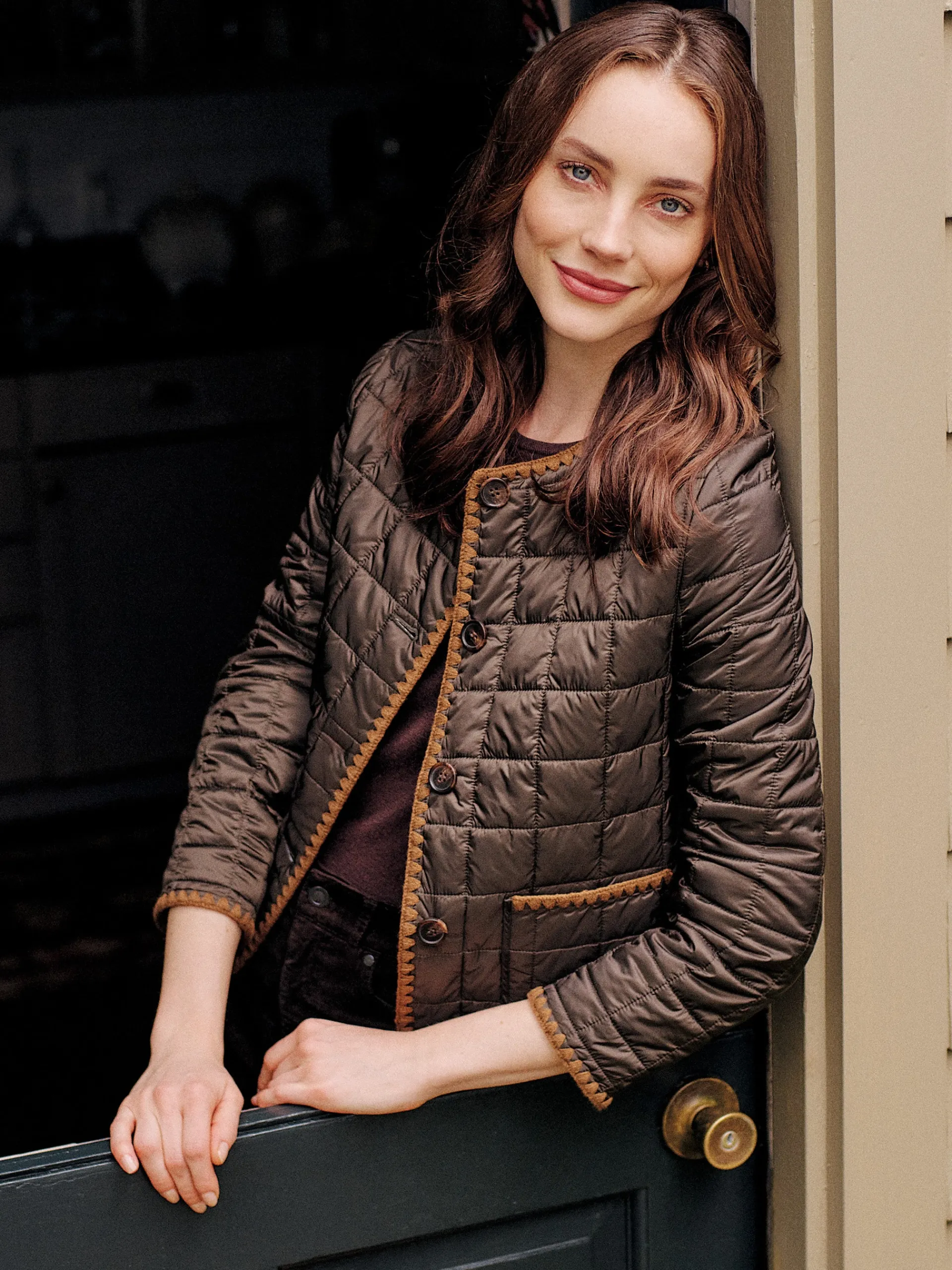J.McLaughlin Danica Puffer Jacket DarkOlive Shop