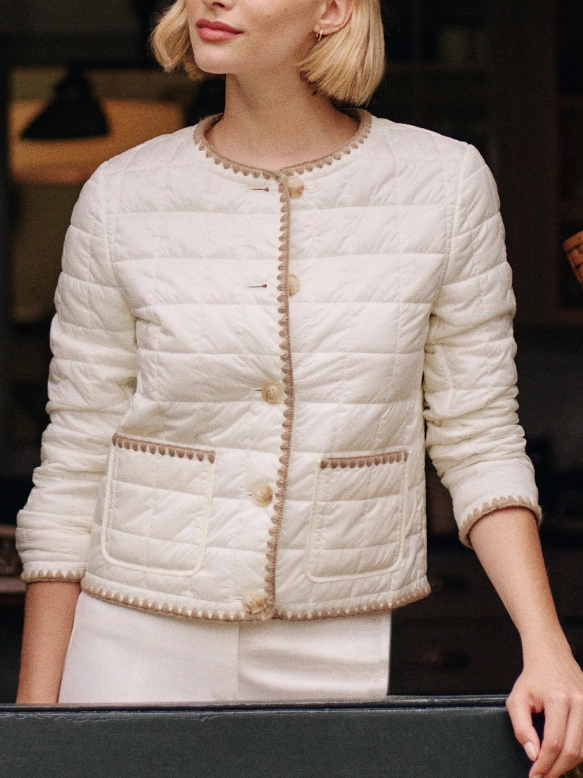 J.McLaughlin Danica Puffer Jacket EgretWhite Discount