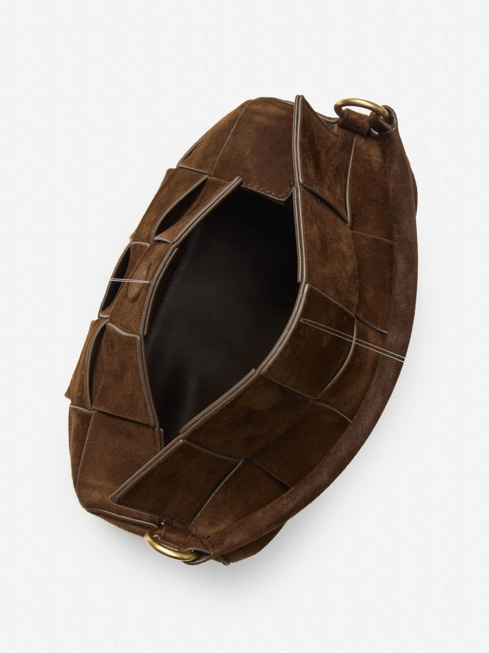 J.McLaughlin Deni Woven Suede Crossbody DarkBrown Flash Sale