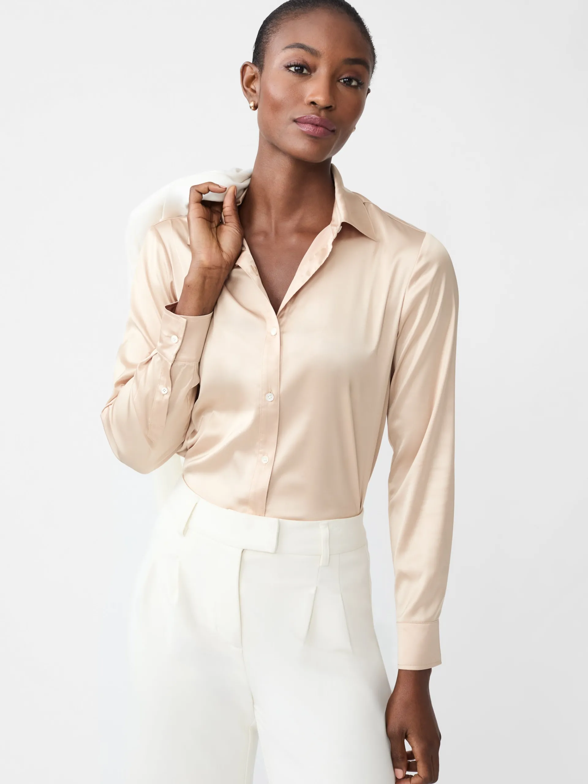 J.McLaughlin Denver Satin Shirt NewGold Shop