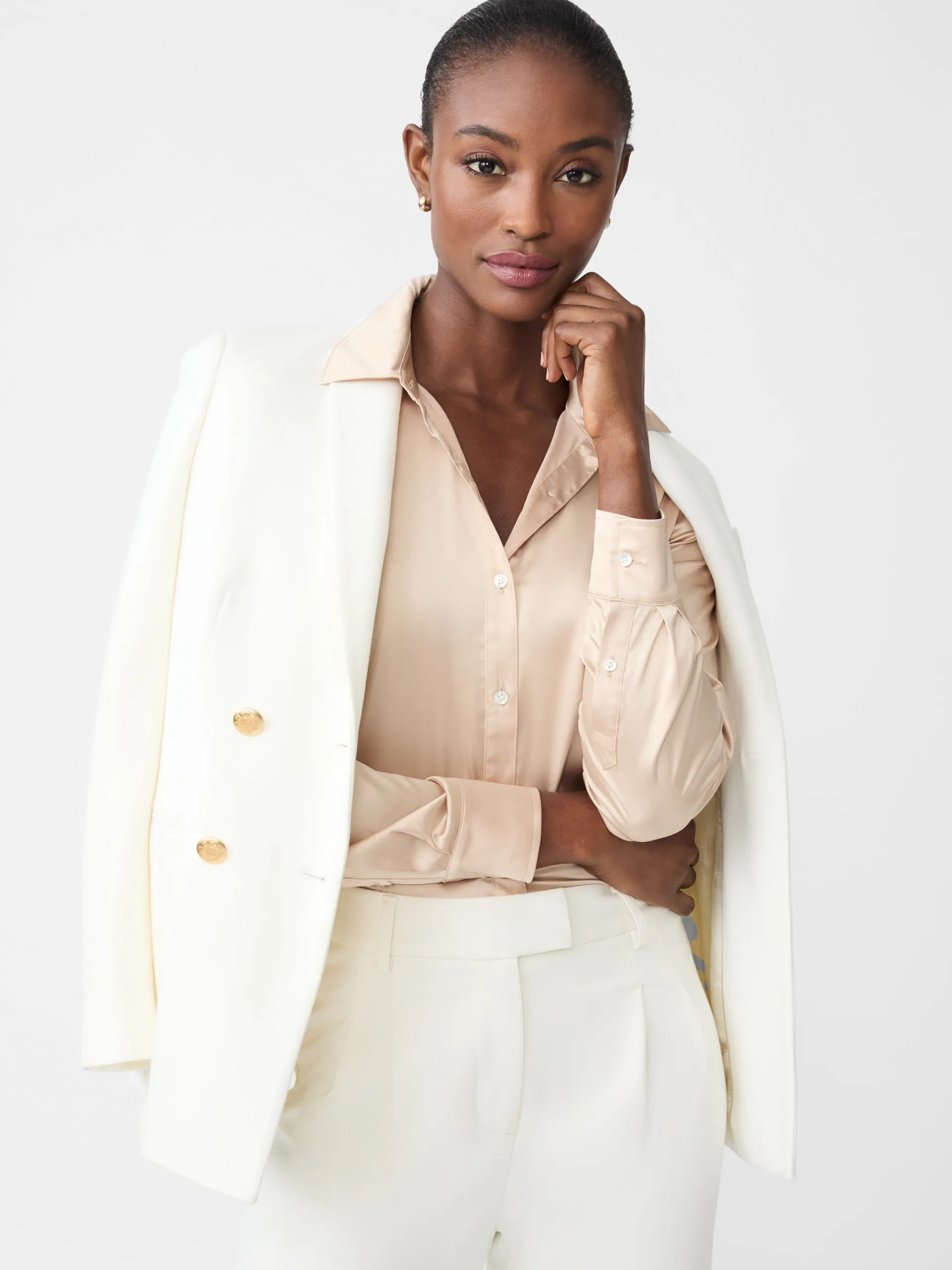 J.McLaughlin Denver Satin Shirt NewGold Shop