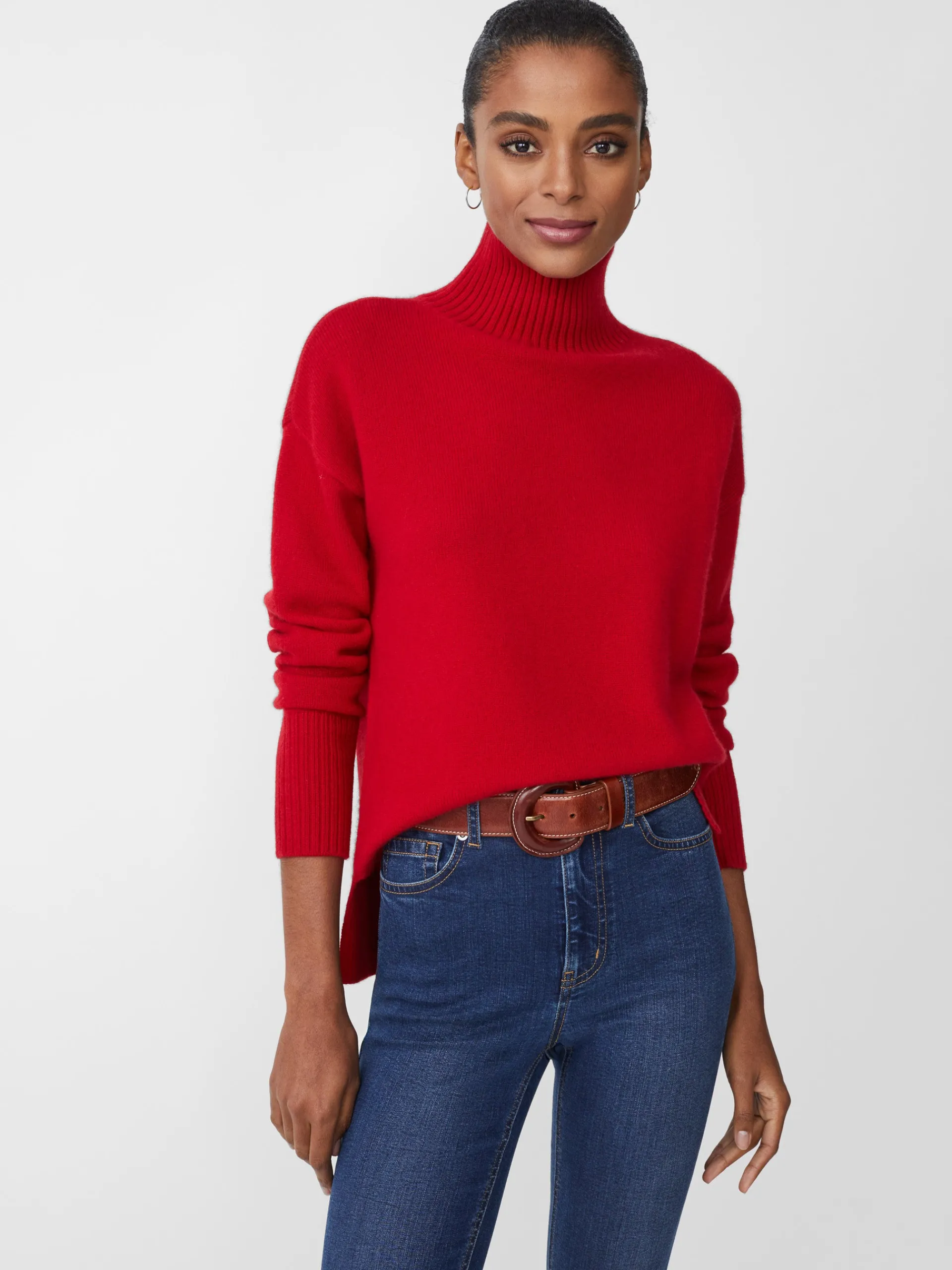 J.McLaughlin Dina Cashmere Turtleneck Rouge Outlet