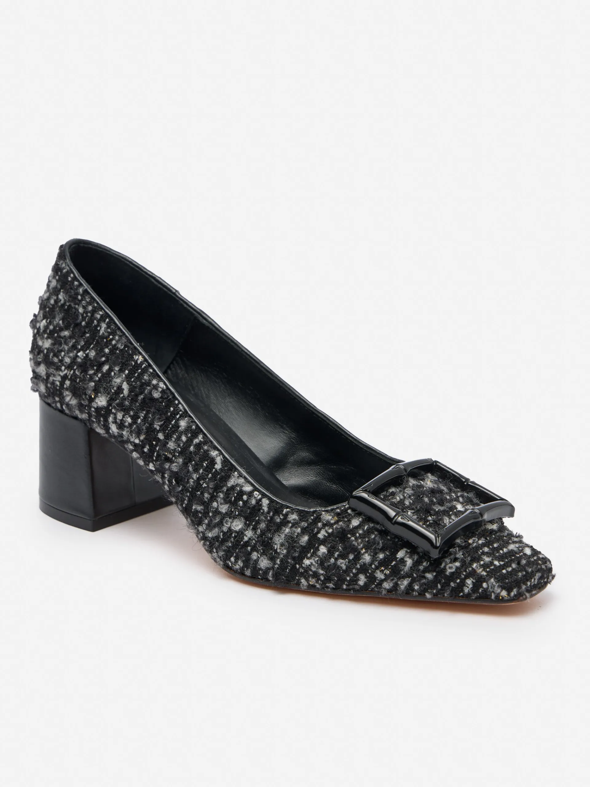 J.McLaughlin Feodora Heels in Tweed Black/Gray New
