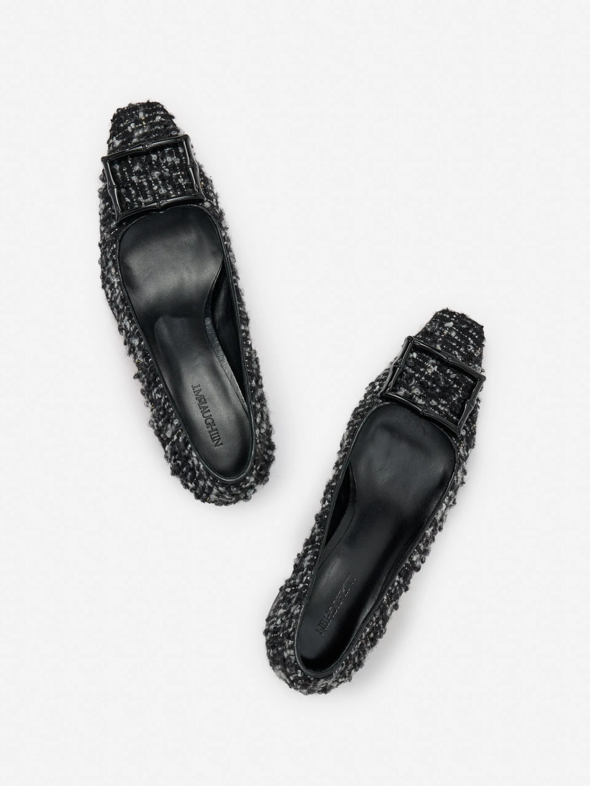 J.McLaughlin Feodora Heels in Tweed Black/Gray New