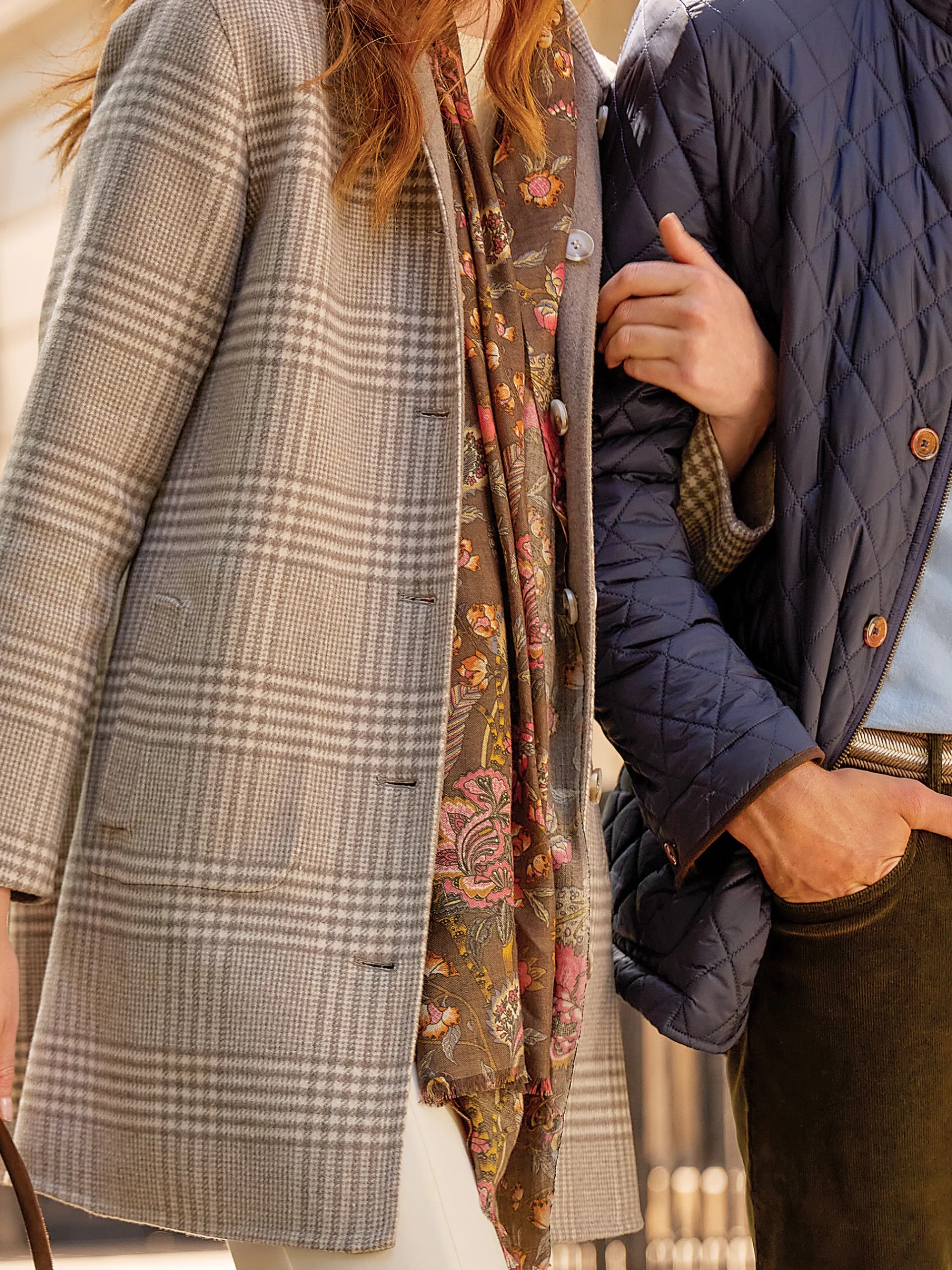 J.McLaughlin Frade Reversible Wool Coat in Glen Plaid OffWhite/Gray Clearance