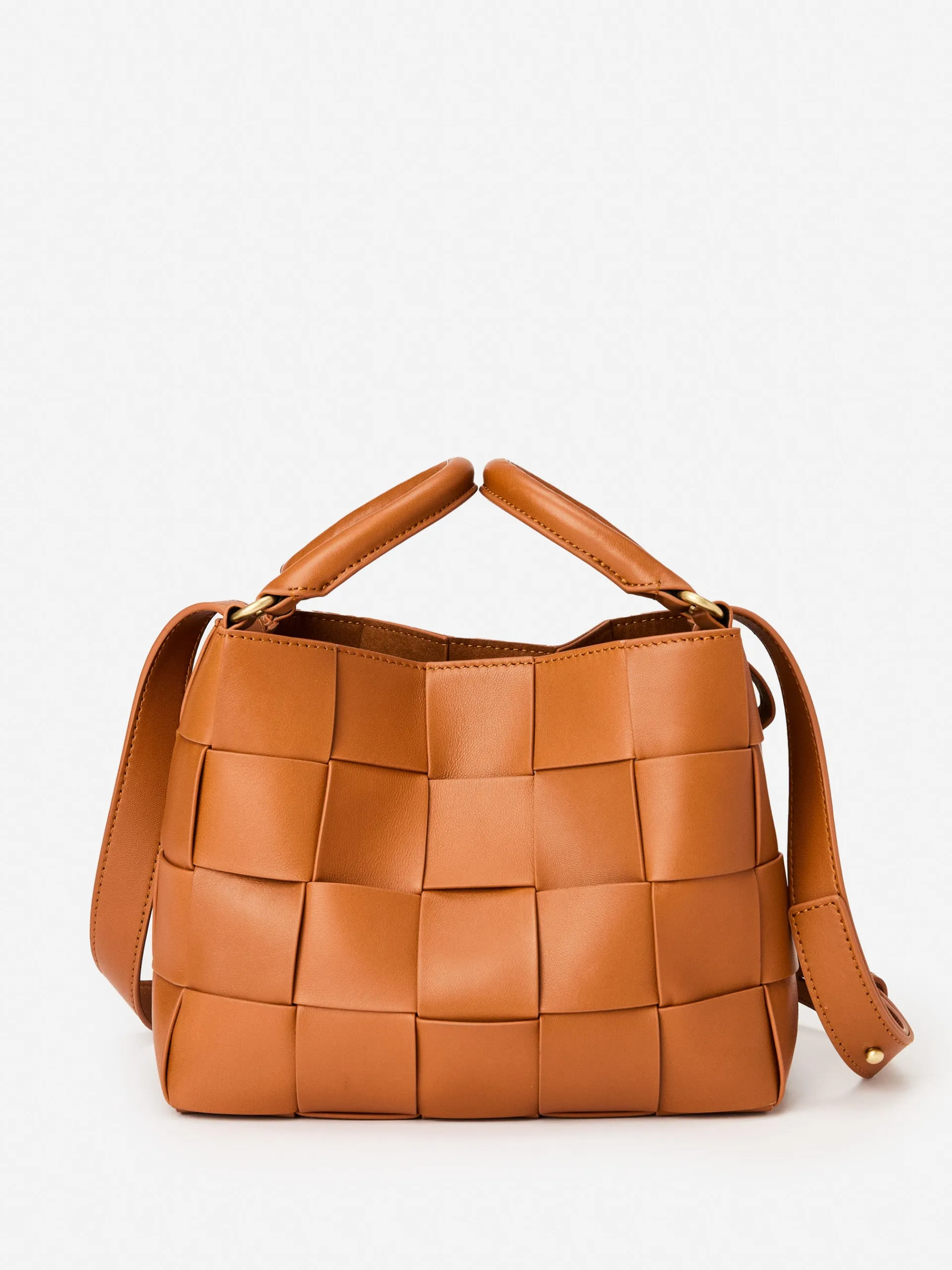 J.McLaughlin Garance Woven Leather Handbag DarkVachetta Cheap
