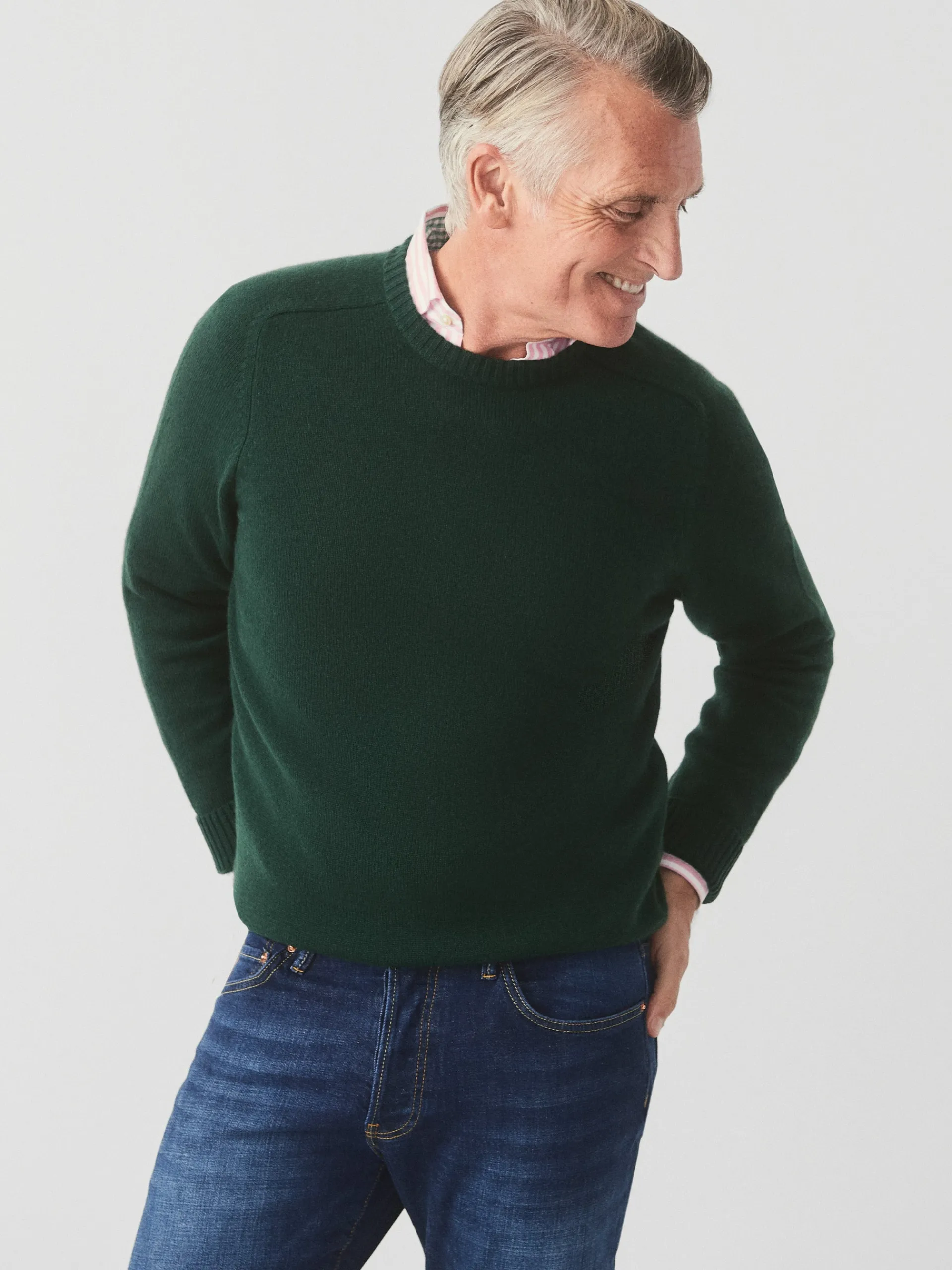 J.McLaughlin Gordon Cashmere Sweater BottleGreen Outlet