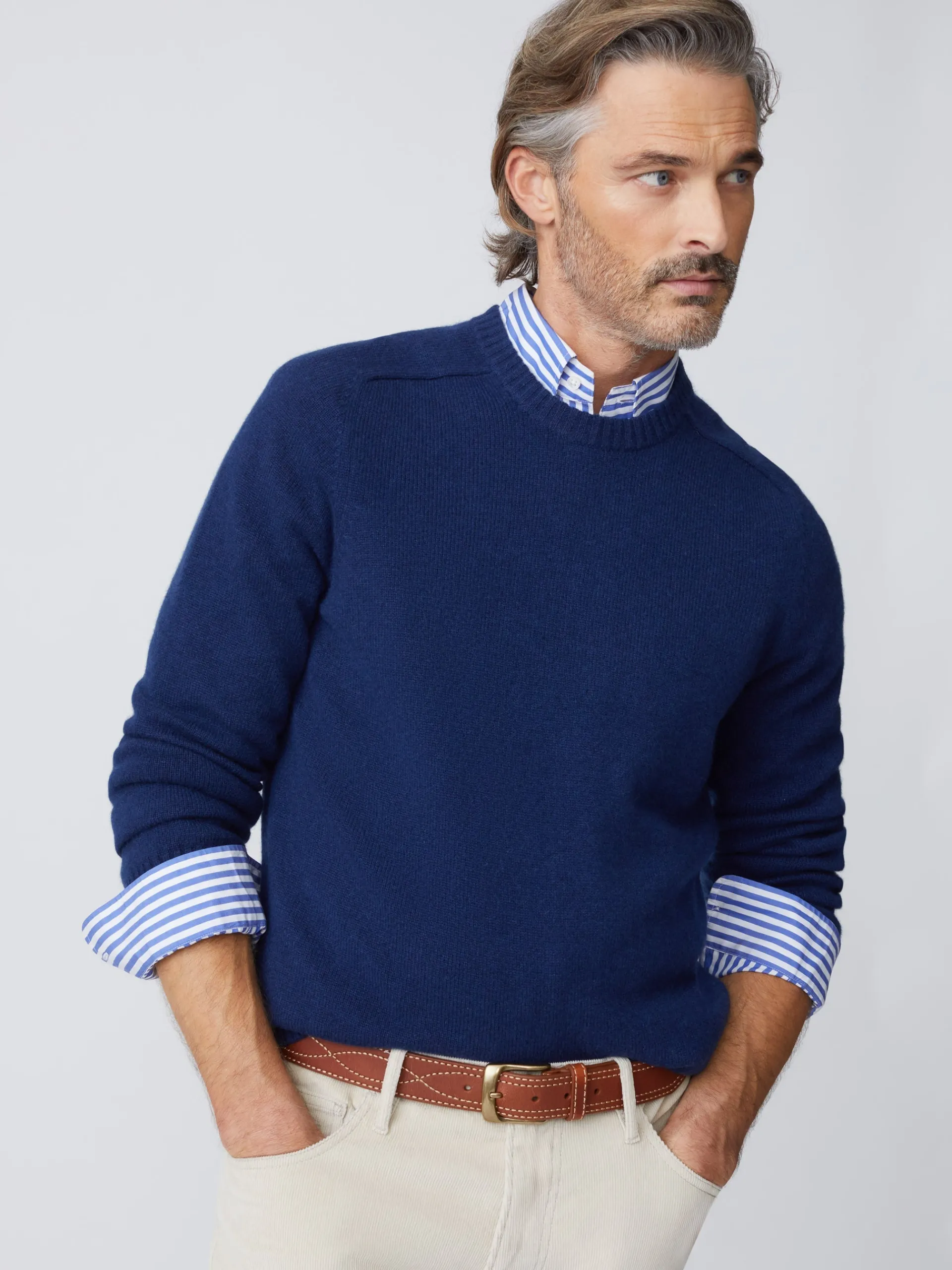 J.McLaughlin Gordon Cashmere Sweater ClassicNavy Flash Sale