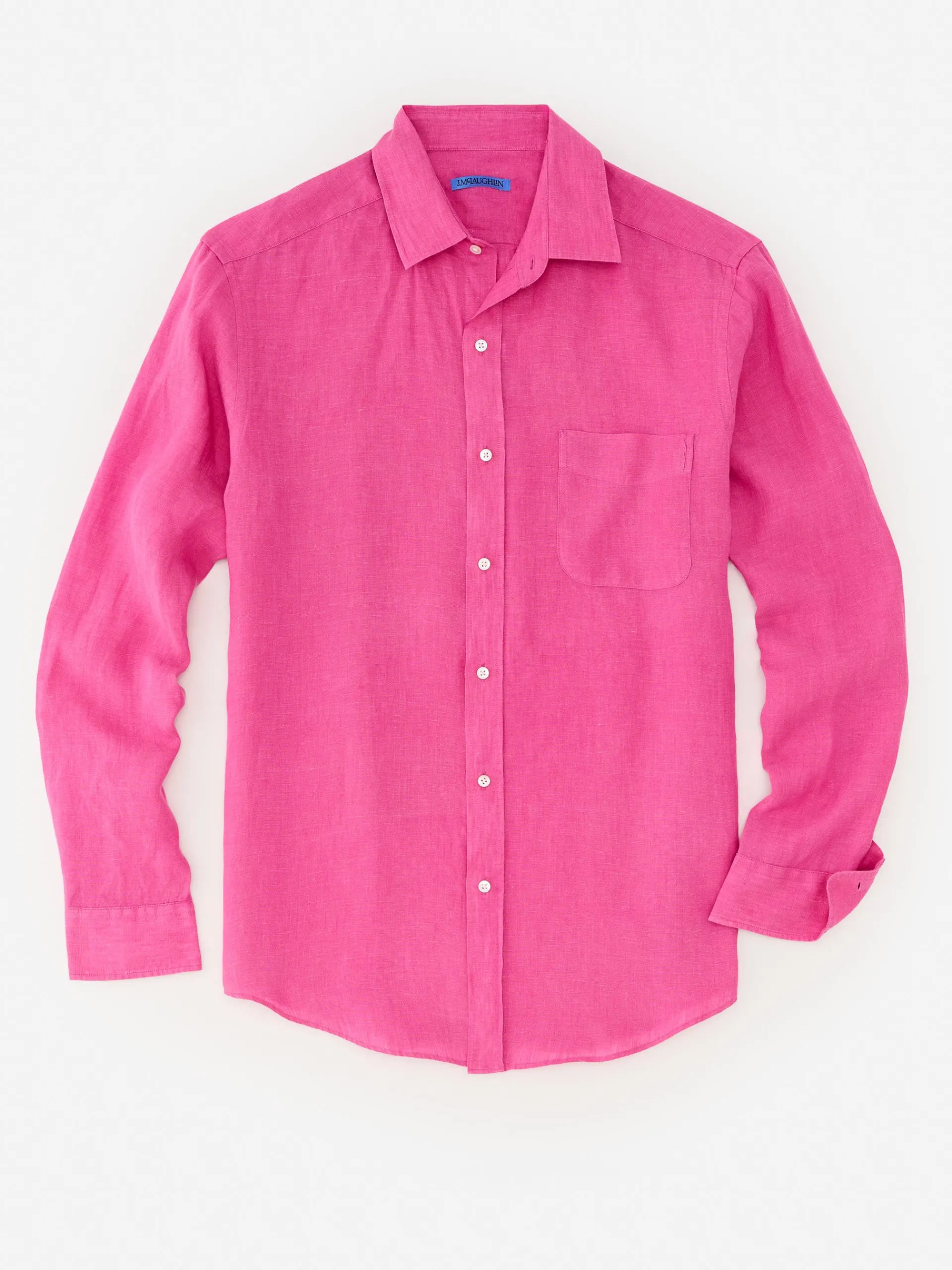 J.McLaughlin Gramercy Classic Fit Linen Shirt Pink Shop