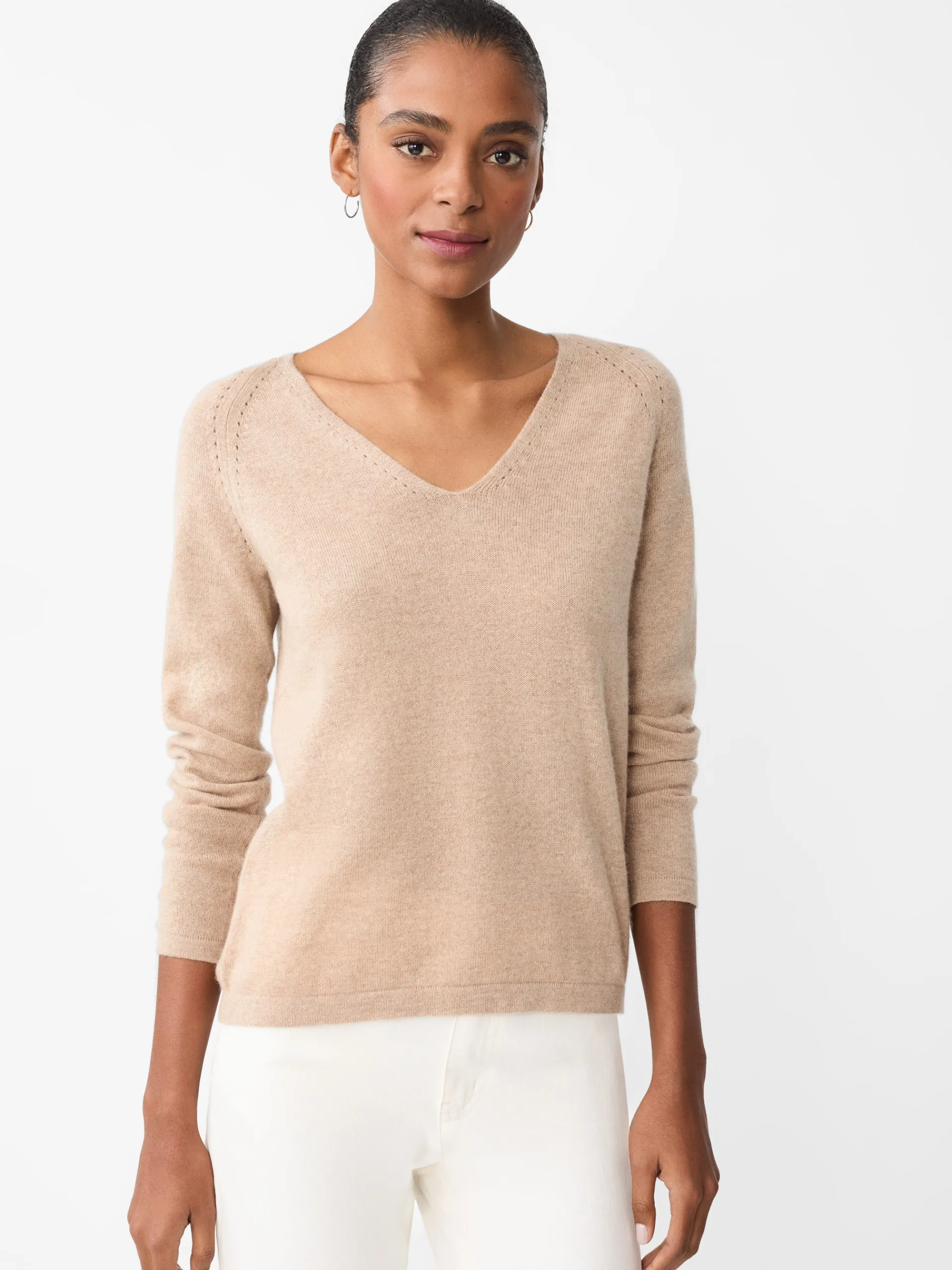 J.McLaughlin Hartley Cashmere Sweater HeatherBeachSand Online