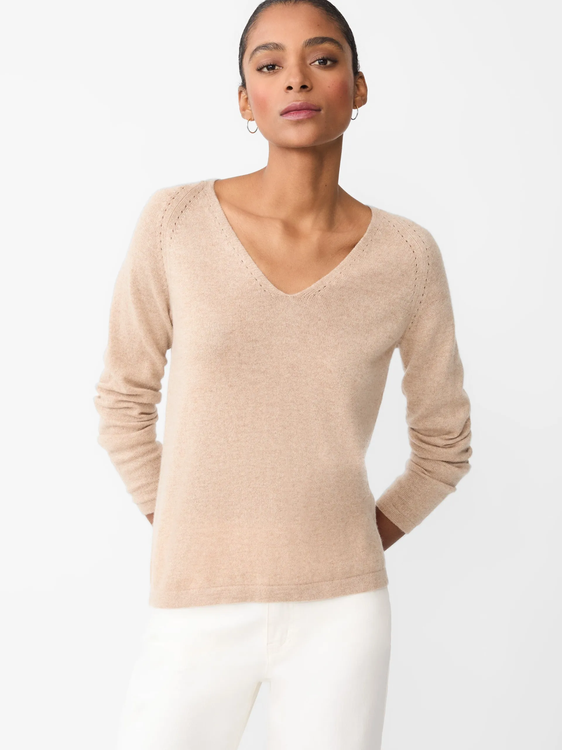 J.McLaughlin Hartley Cashmere Sweater HeatherBeachSand Online