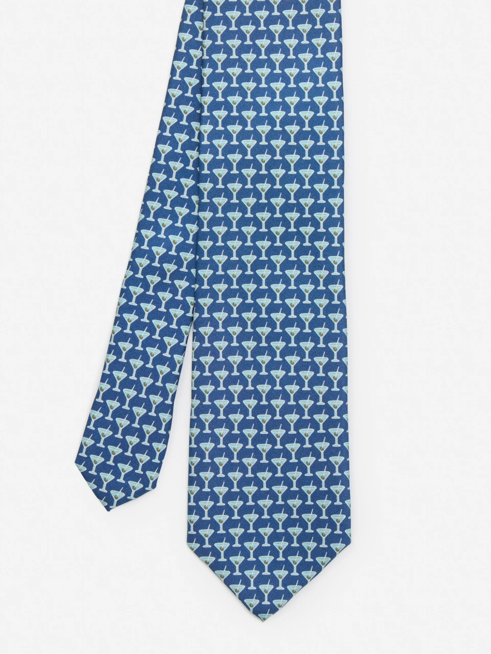 J.McLaughlin Italian Silk Tie in Martini Navy Outlet